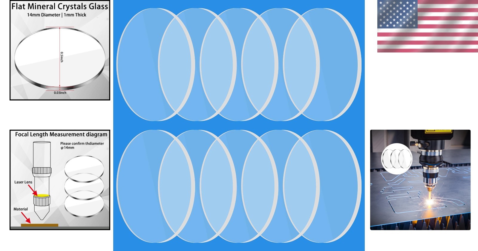 10 Laser Protective Lenses 14mm – High Compatibility for D1 Pro, M1, P20 Modules