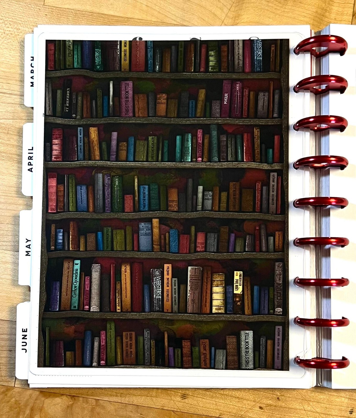 Bookshelf Love of Books Dashboard Insert for use with Classic HAPPY Planner-