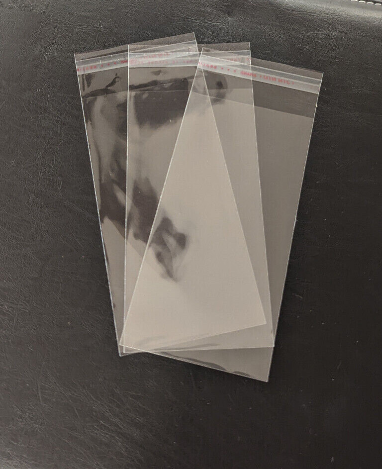 100 Resealable Cellophane Self Adhesive Bags – Clear Seal Cello Plastic bags OPP