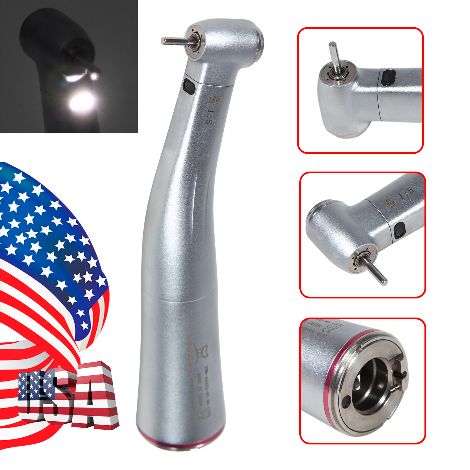 NSK Style Dental 1:5 Increasing Contra Angle Internal Water Spray Handpiece