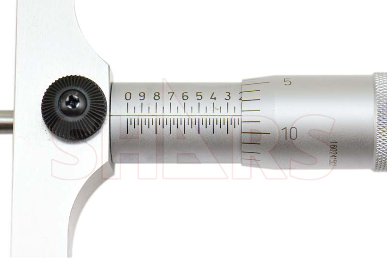 SHARS 0-4″ DEPTH MICROMETER 4″BASE Graduations .001″ Accuracy .0002″ NEW P}