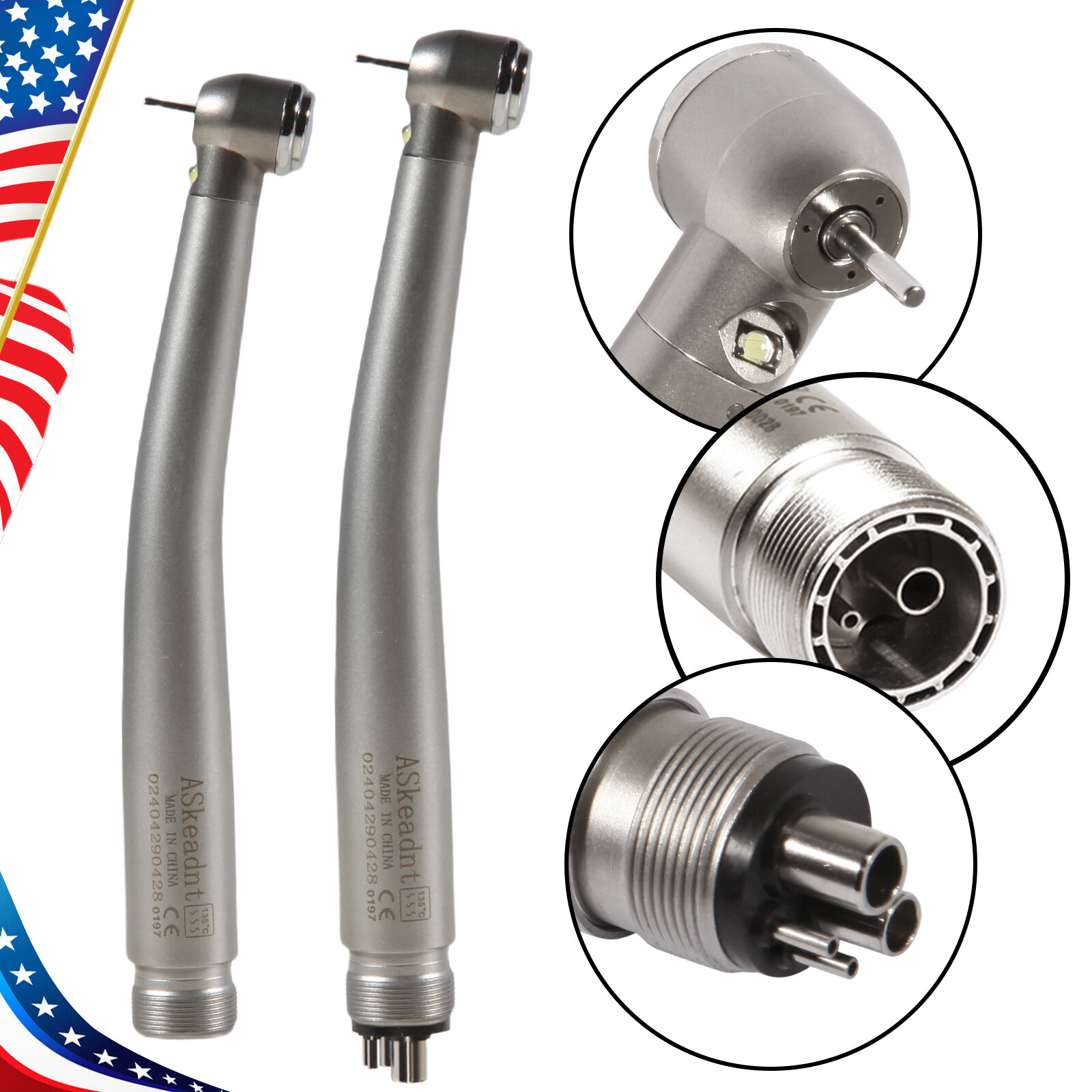pieza de mano dental alta velocidad turbina cabeza de par 3 spray 2/4 hoyos