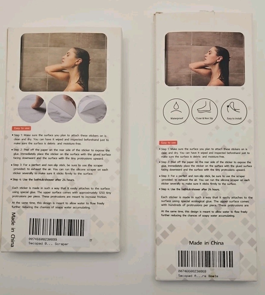 USA Patented Anti Slip Shower Stickers 48 PCS Safety Bathtub Strips Clear NEW