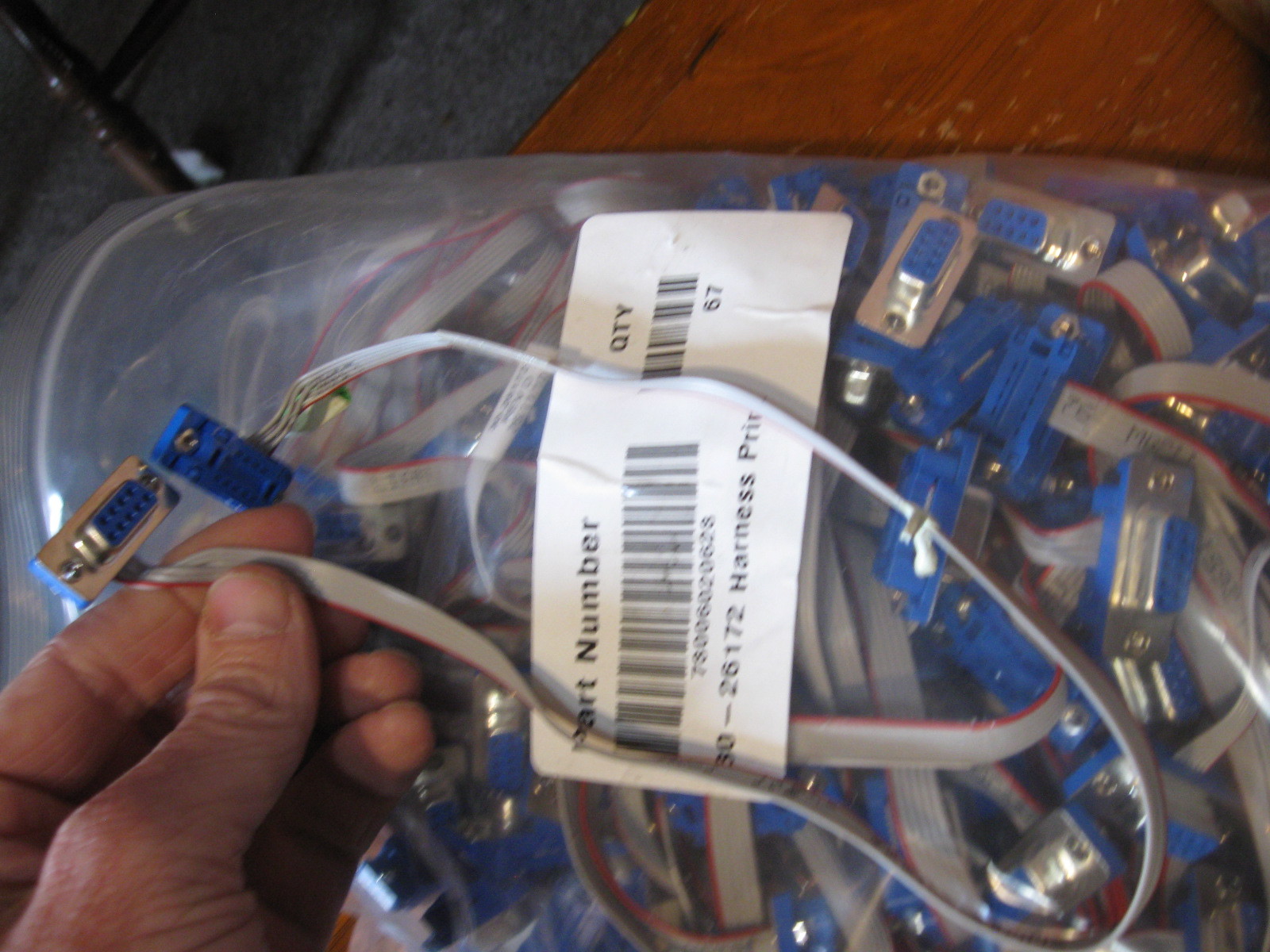NEW HUGE LOT of 65 ! DB9 connector ribbon cable female to female printer / 28AWG