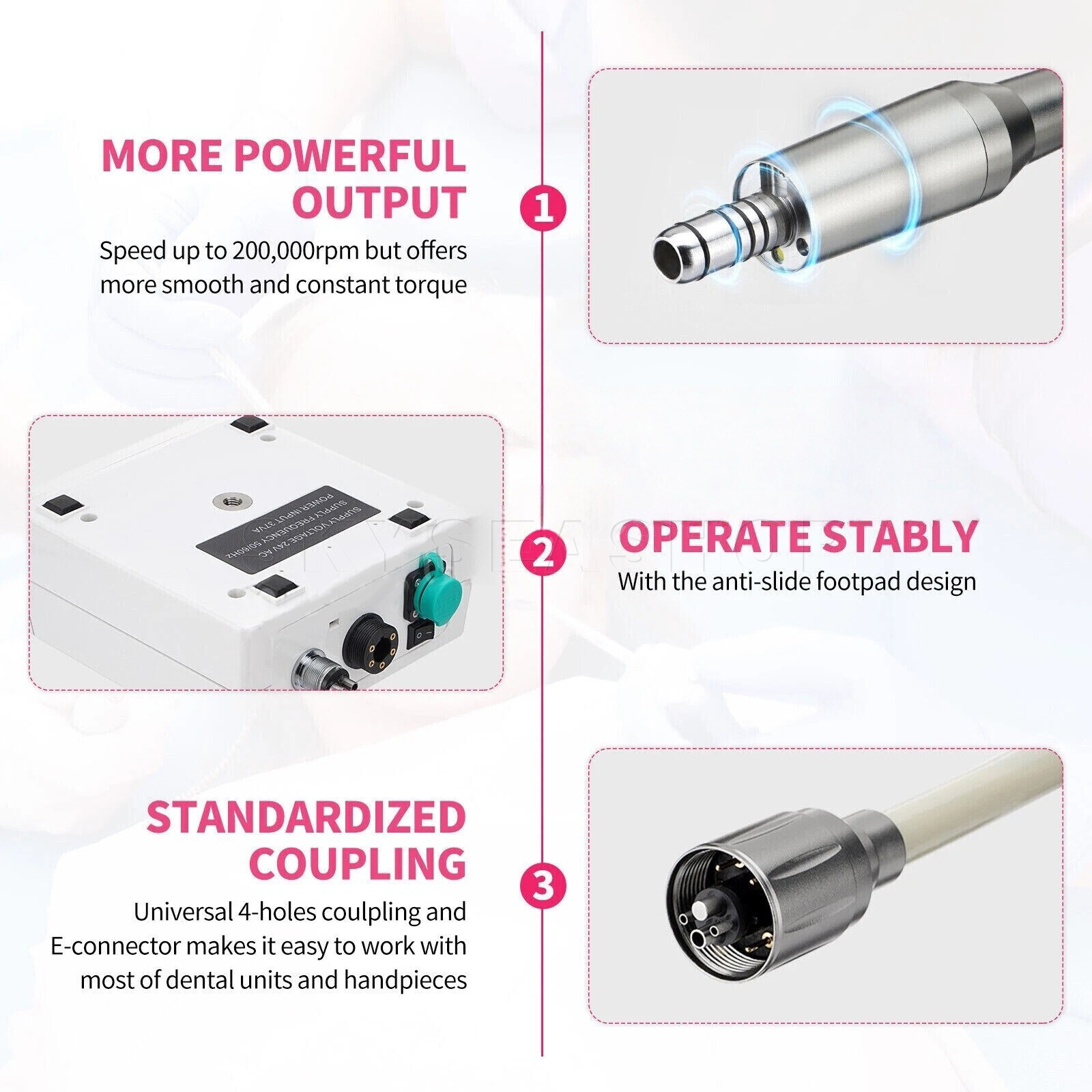 Dental Electric Motor System Clinical Micromotor / 1:5 LED Contra Angle