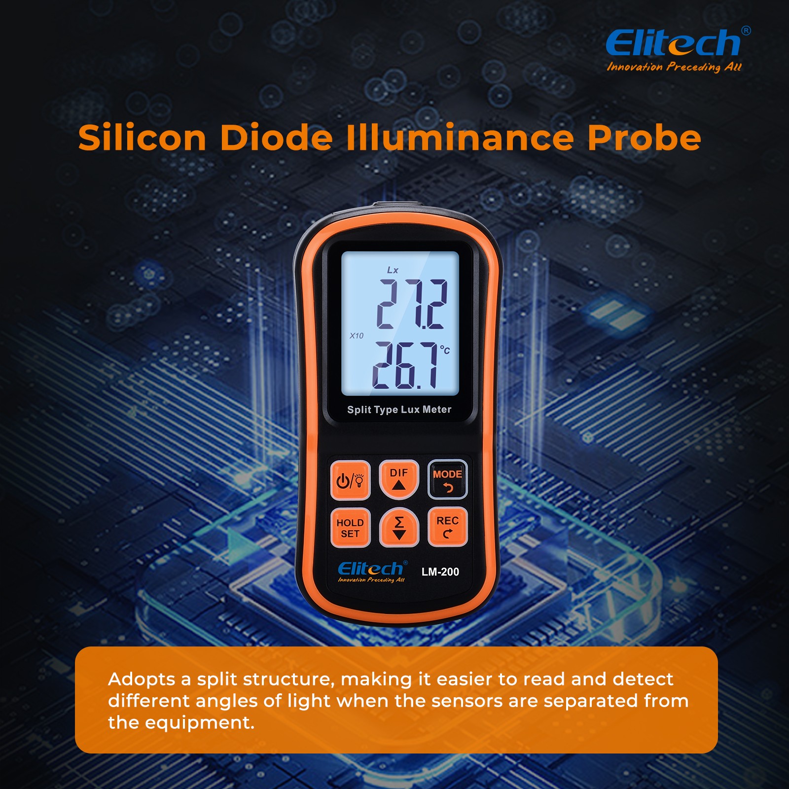 Elitech SMG-1H Refrigeration HVAC Digital Pressure Gauge Single Manifold Gauge