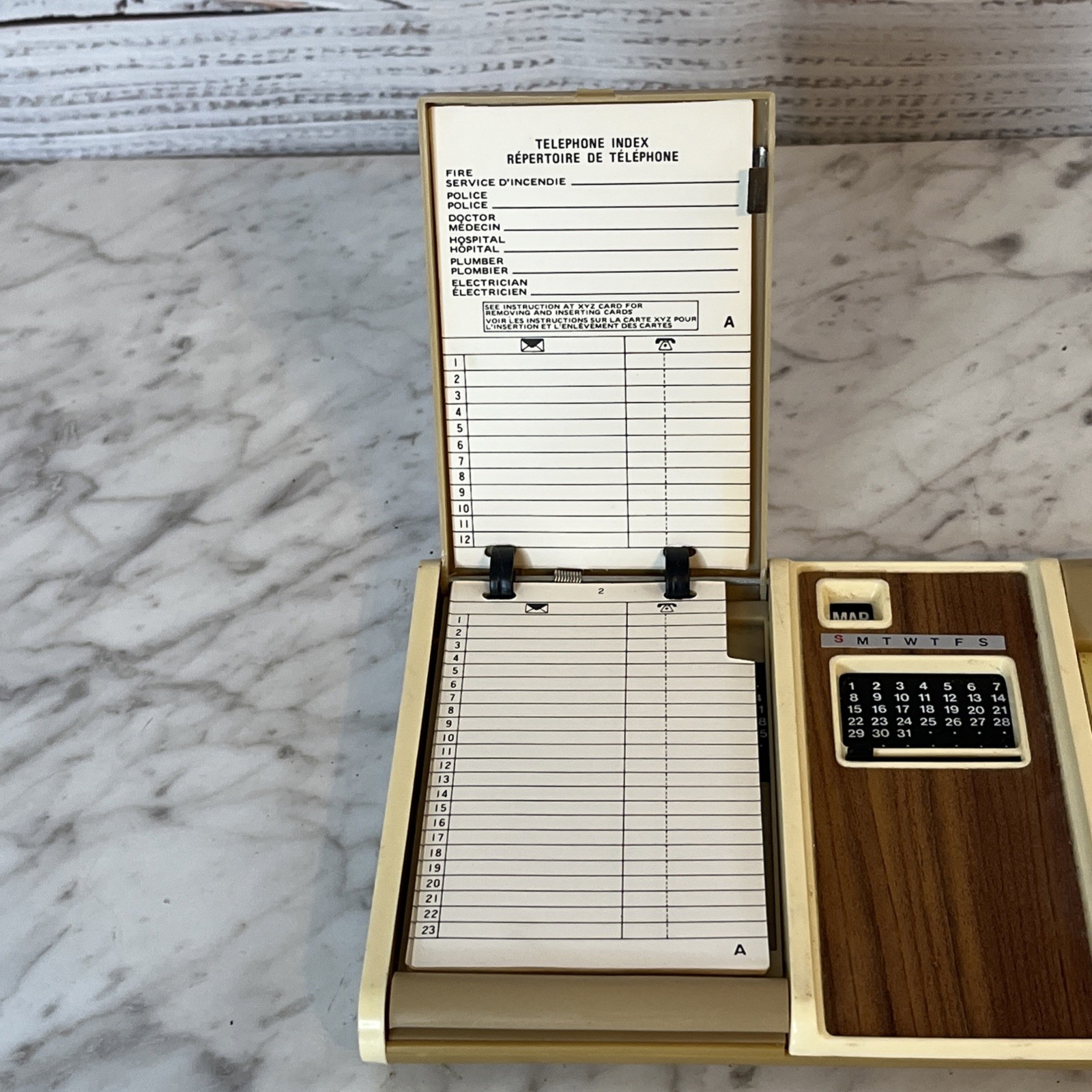 Flip Up Address Book Calendar Memo Pad Desk Top Accessory Hong Kong Vintage