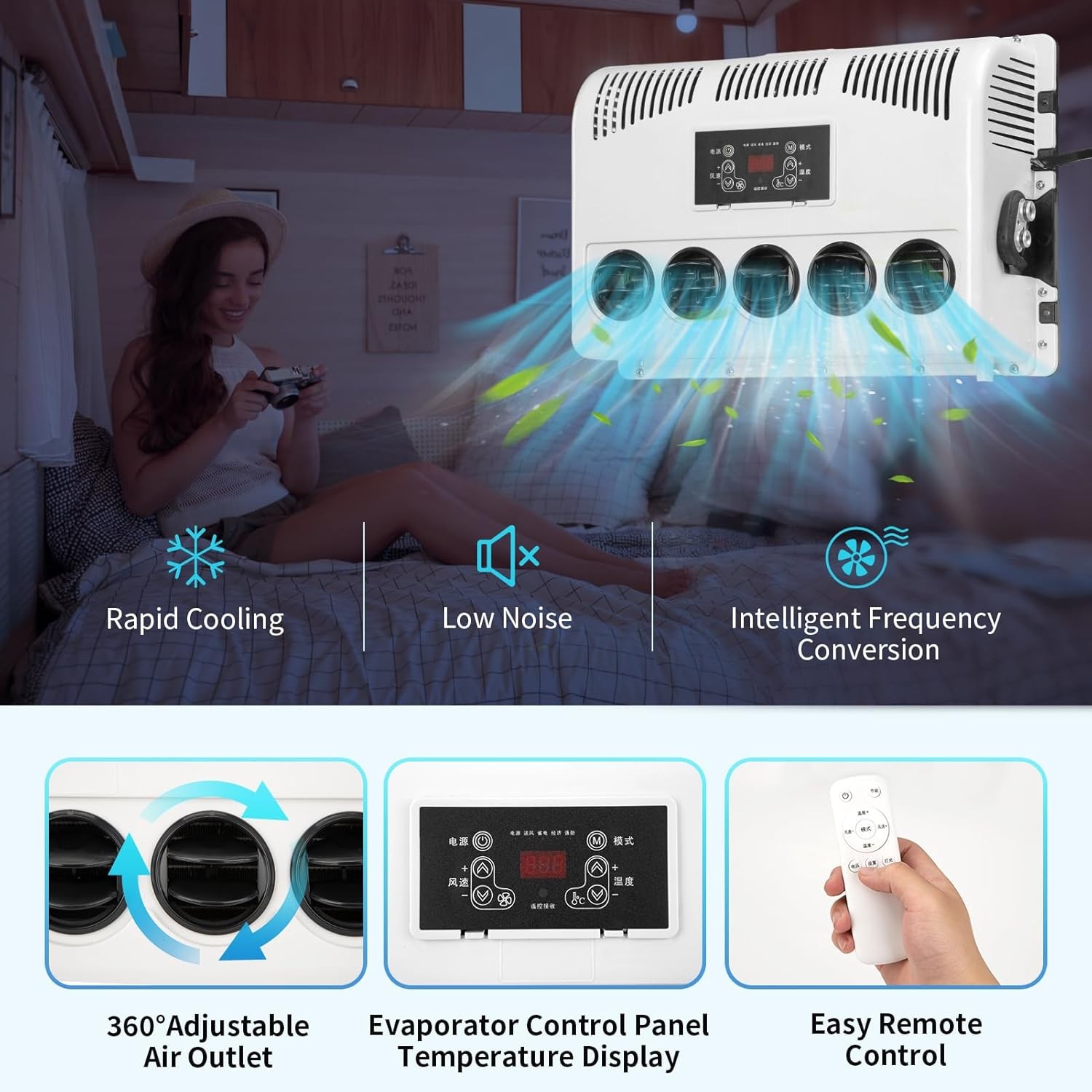 12V 11000 BTU Truck Air Conditioner Split AC For Semi Trucks Bus RV Caravan US