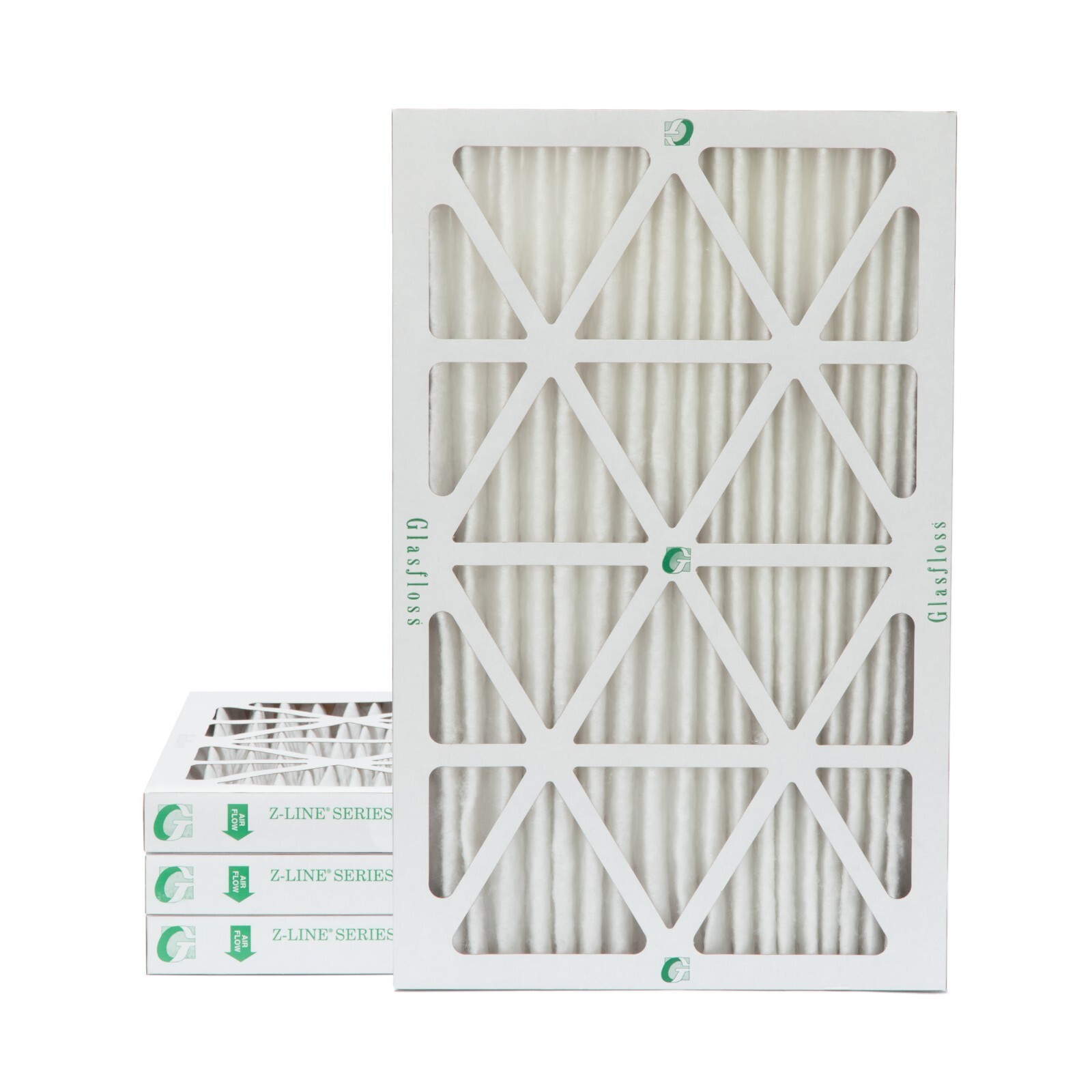 16x25x2 MERV 13 Pleated Air Filters by Glasfloss. 4 Pack.