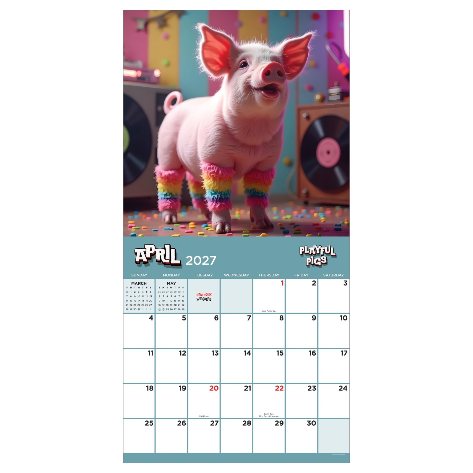 2027 Playful Pigs Wall Calendar