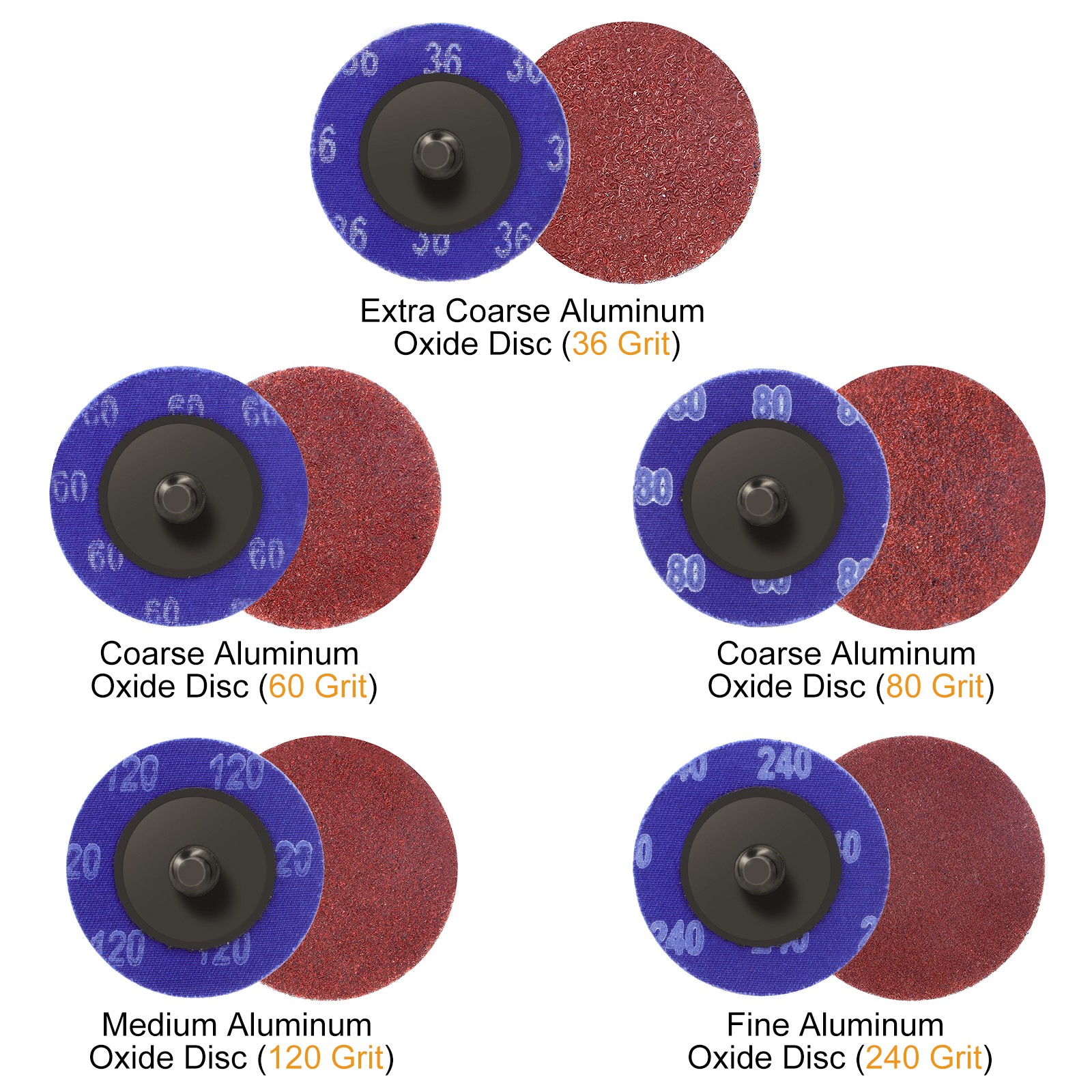 52x 2 inch Roll Lock Die Grinder Quick Change Sanding Disc 36 60 80 120 240 Grit