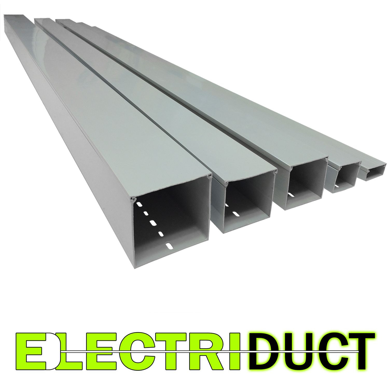 2″ x 2″ Solid Wall Wire Duct – 25 Sticks-Total Feet: 164FT – Gray – Electriduct
