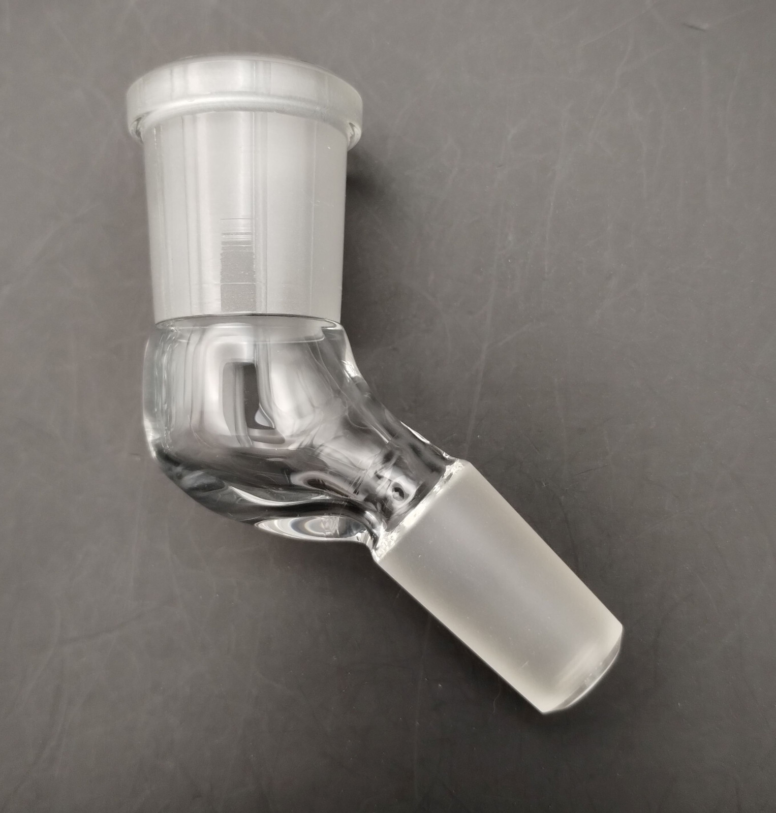 18mm-14mm 45 Degree Angle Glass Ground Joint Attachment Adapter GonG Elbow