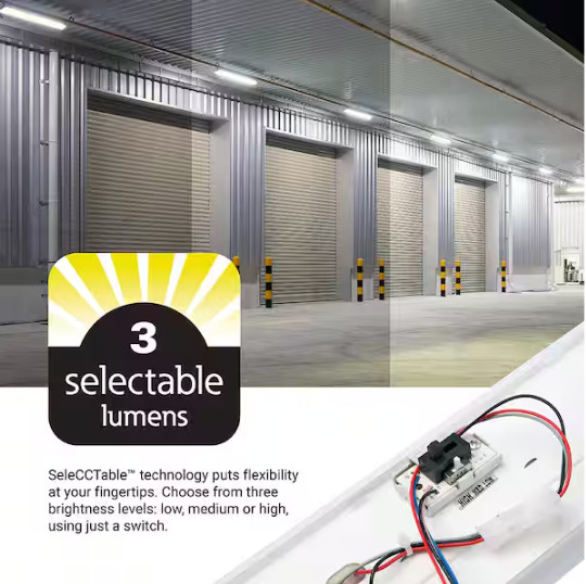 Metalux Vaportite 4 ft. White Integrated LED Industrial Vaportite Selectable CCT