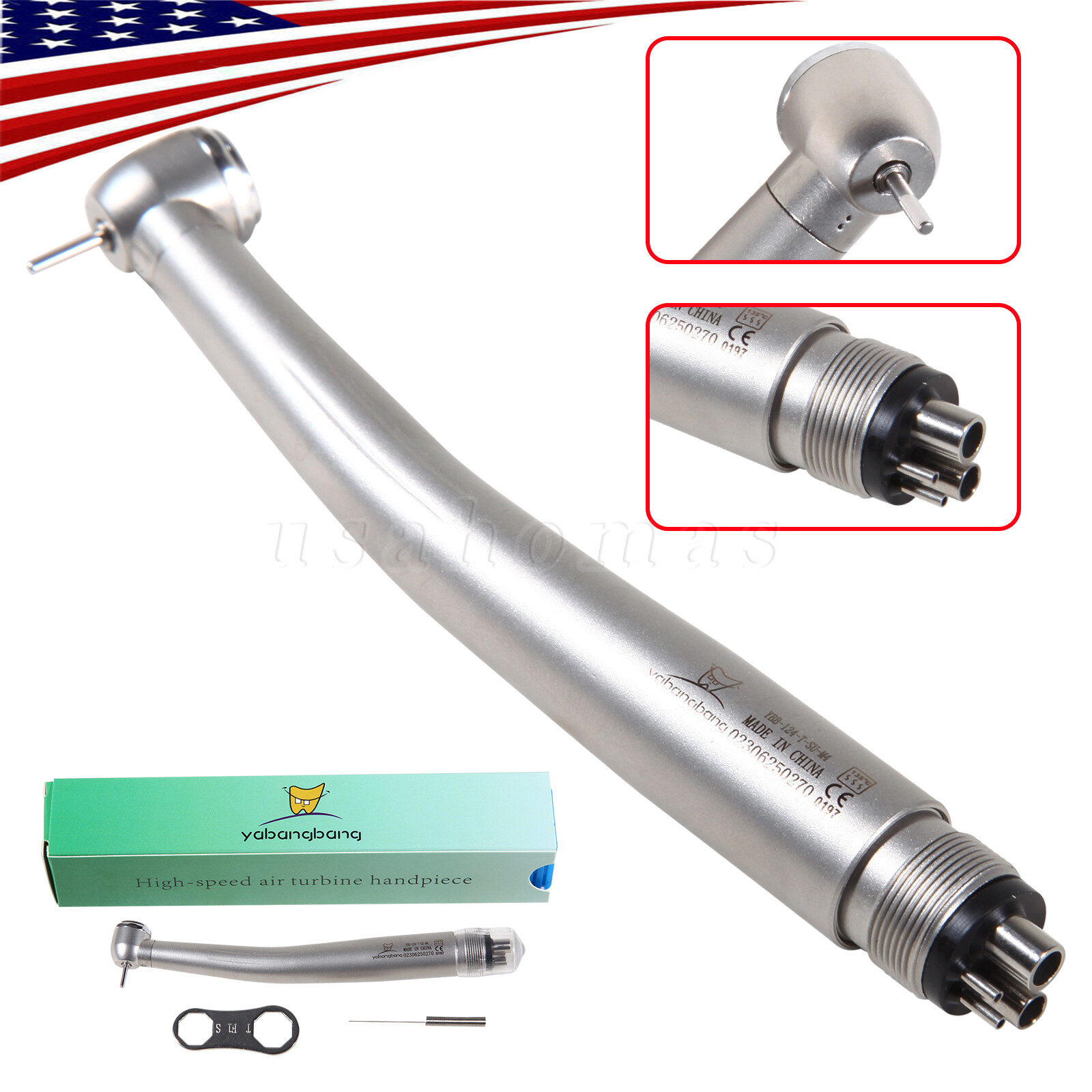 10* Yabangbang Dental High Speed Handpiece Push Turbine 4 Holes Fit NSK Pana Max