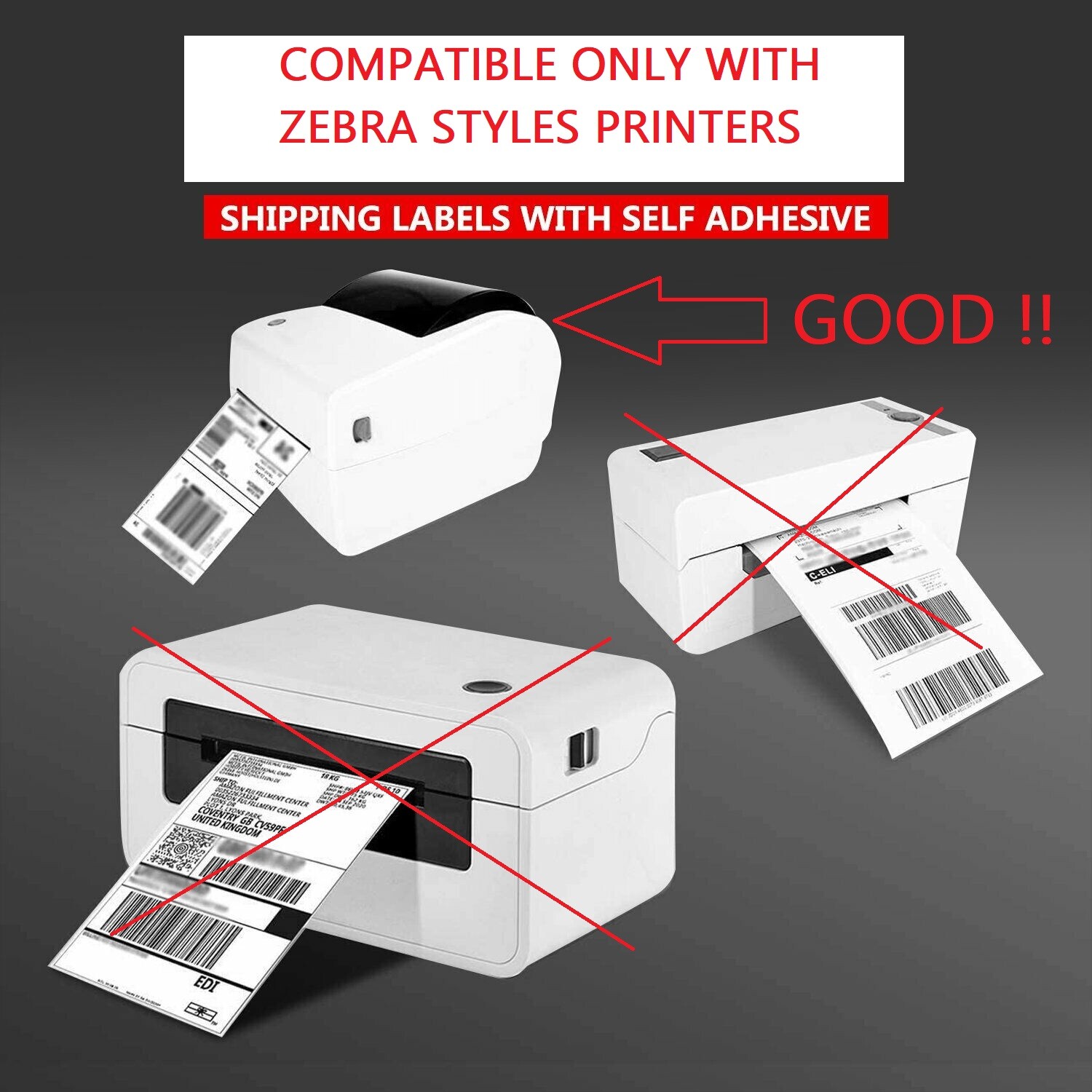 6000 4″x 6″ Fanfold Direct Thermal Shipping Labels for Zebra Style Printers UPS