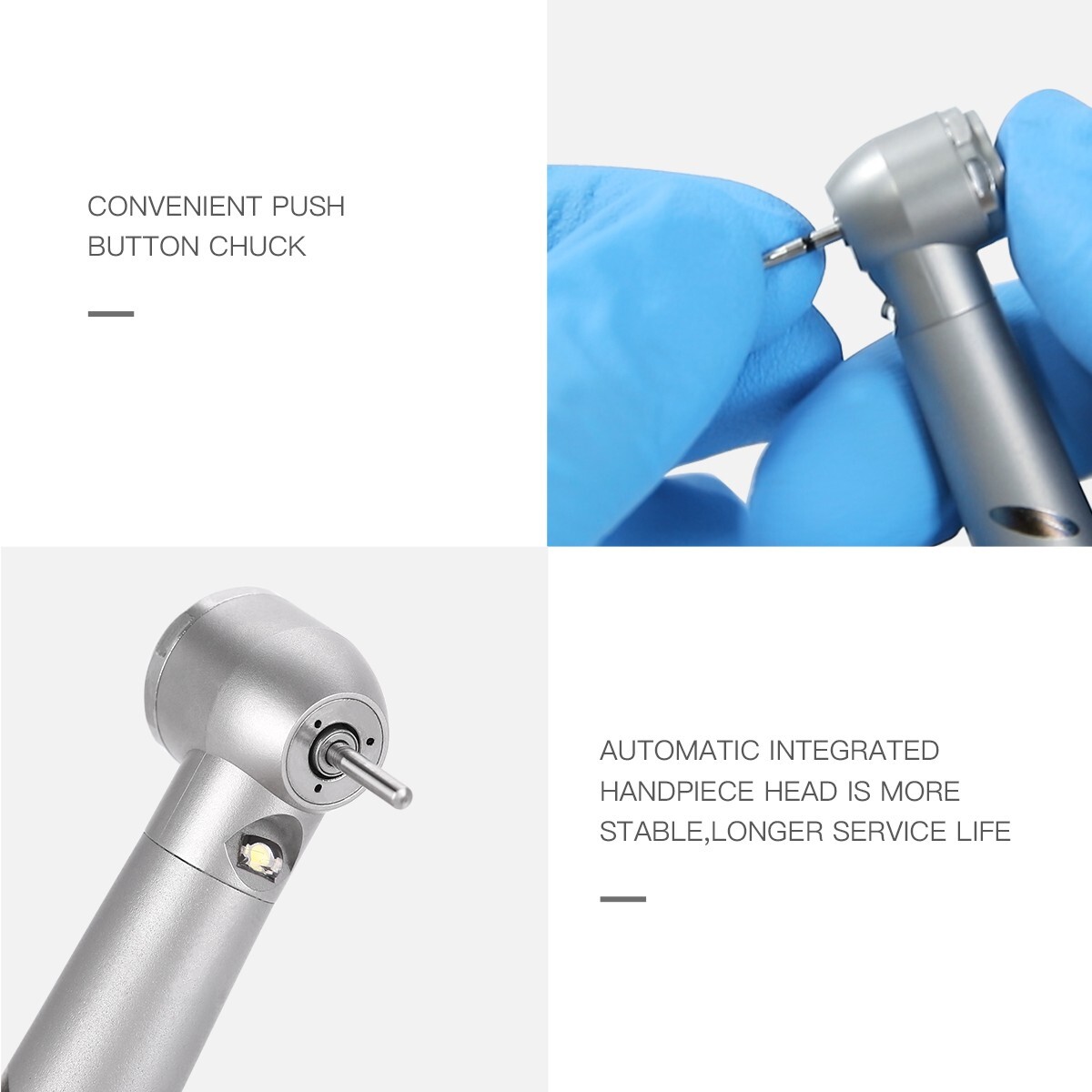 Dental E-generator LED High Speed Ceramic Torque Head Handpiece 4 Hole
