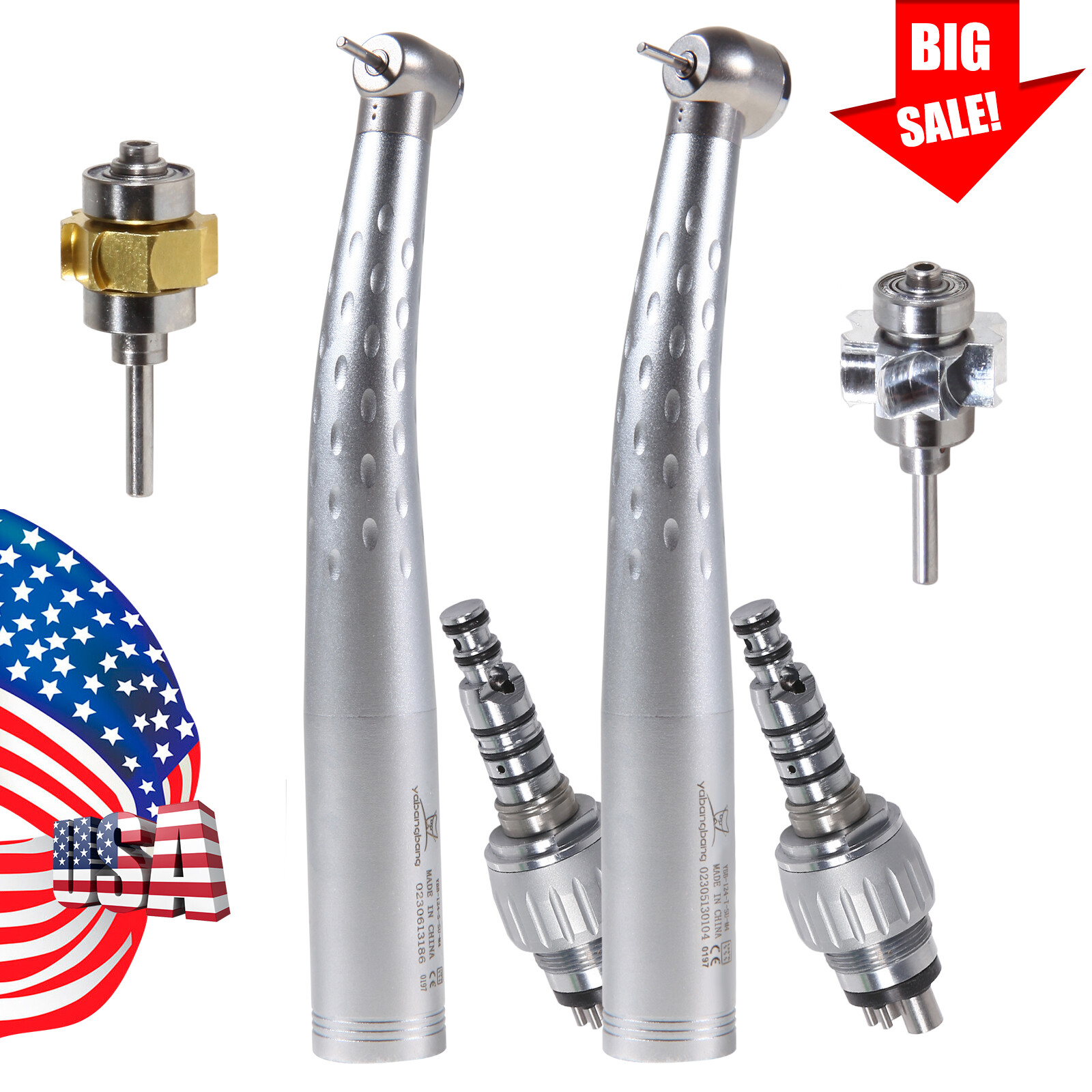 KAV Style Dental High Speed Handpiece and 4 Hole Quick Coupler 360° Swivel CY
