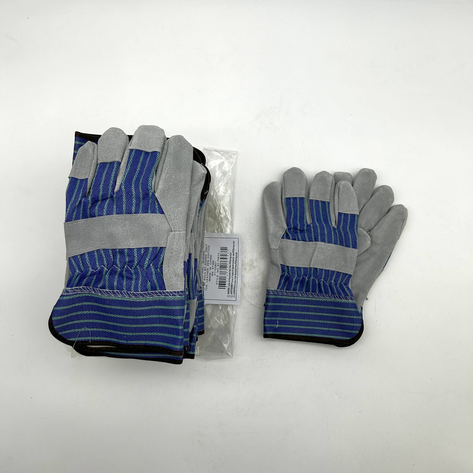 PIP 82-7563 Leather Palm Gloves Sz Large Gunn Cut Safety Cuffs Wing Thumb 12prs