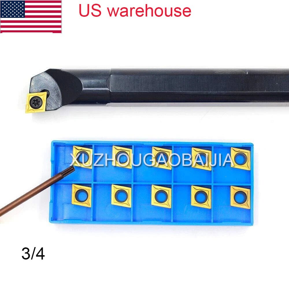 3/4” x 10” Indexable Boring Bar S12 SCLCR3 with 20 Pieces CCMT32.51 Carbid