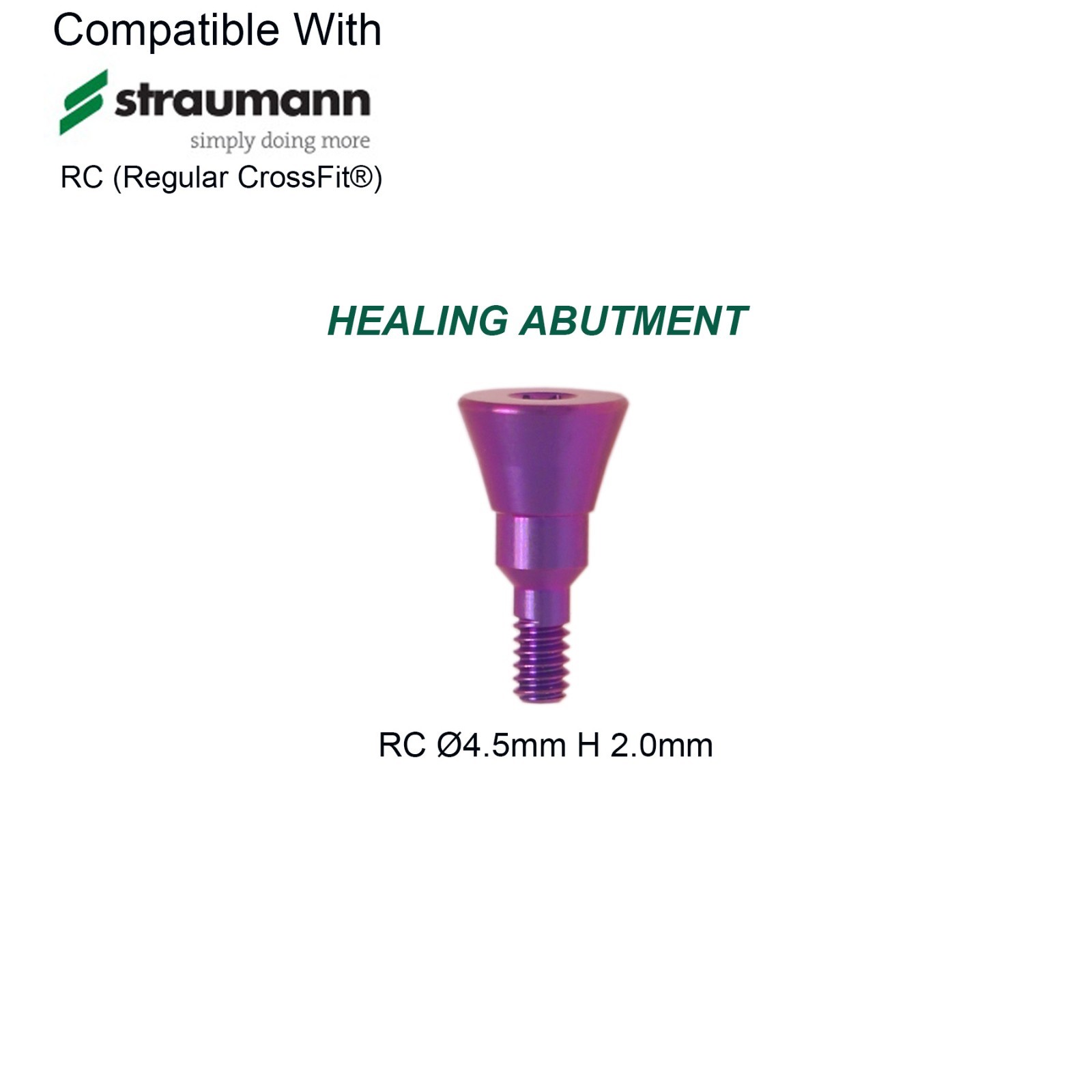 US Dental Healing Abutment Cap Fit Straumann ITI BLT/BL Implants RC NC Titanium