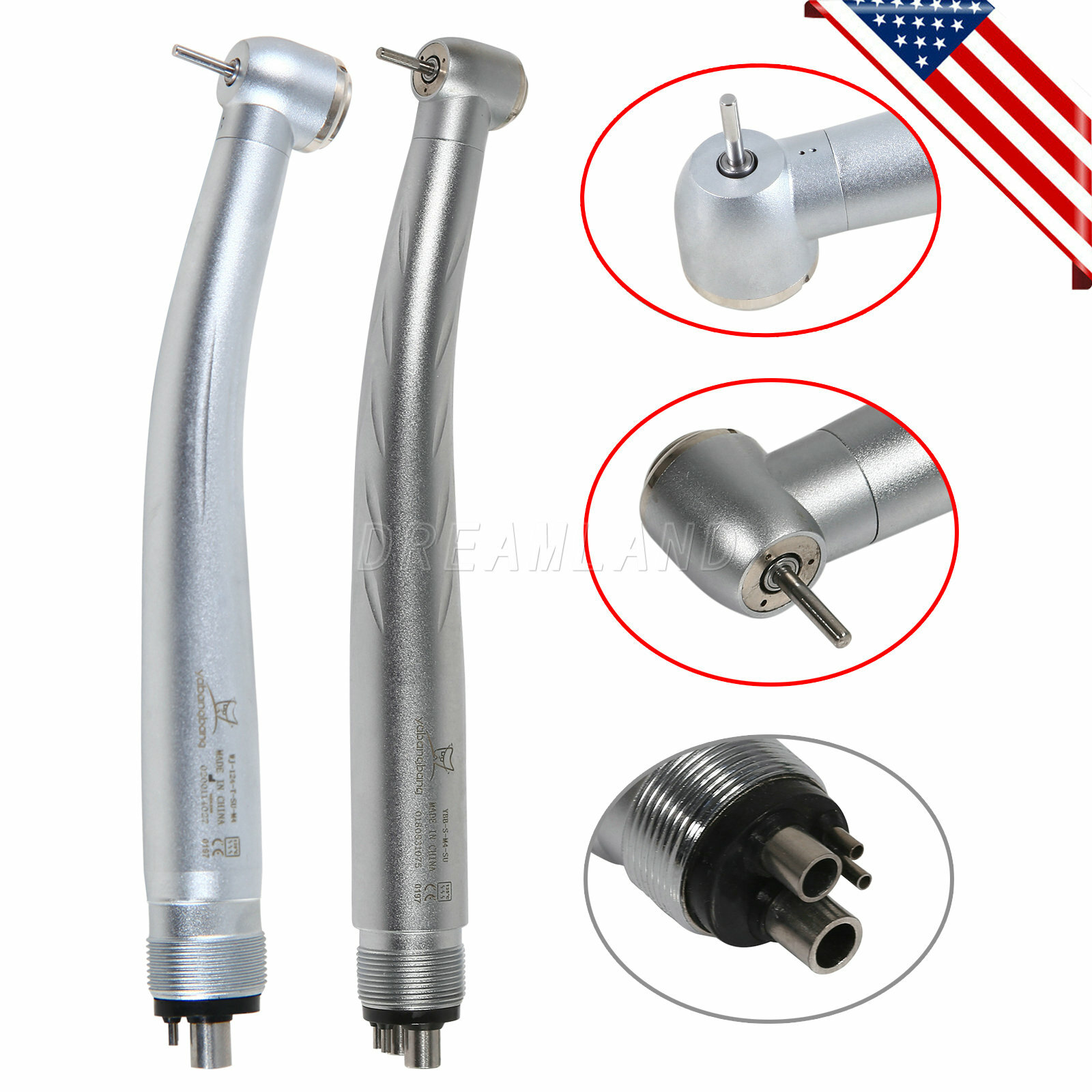 NSK Style Dental High Speed Turbine Handpiece Single/Triple Water Spray 4 Holes