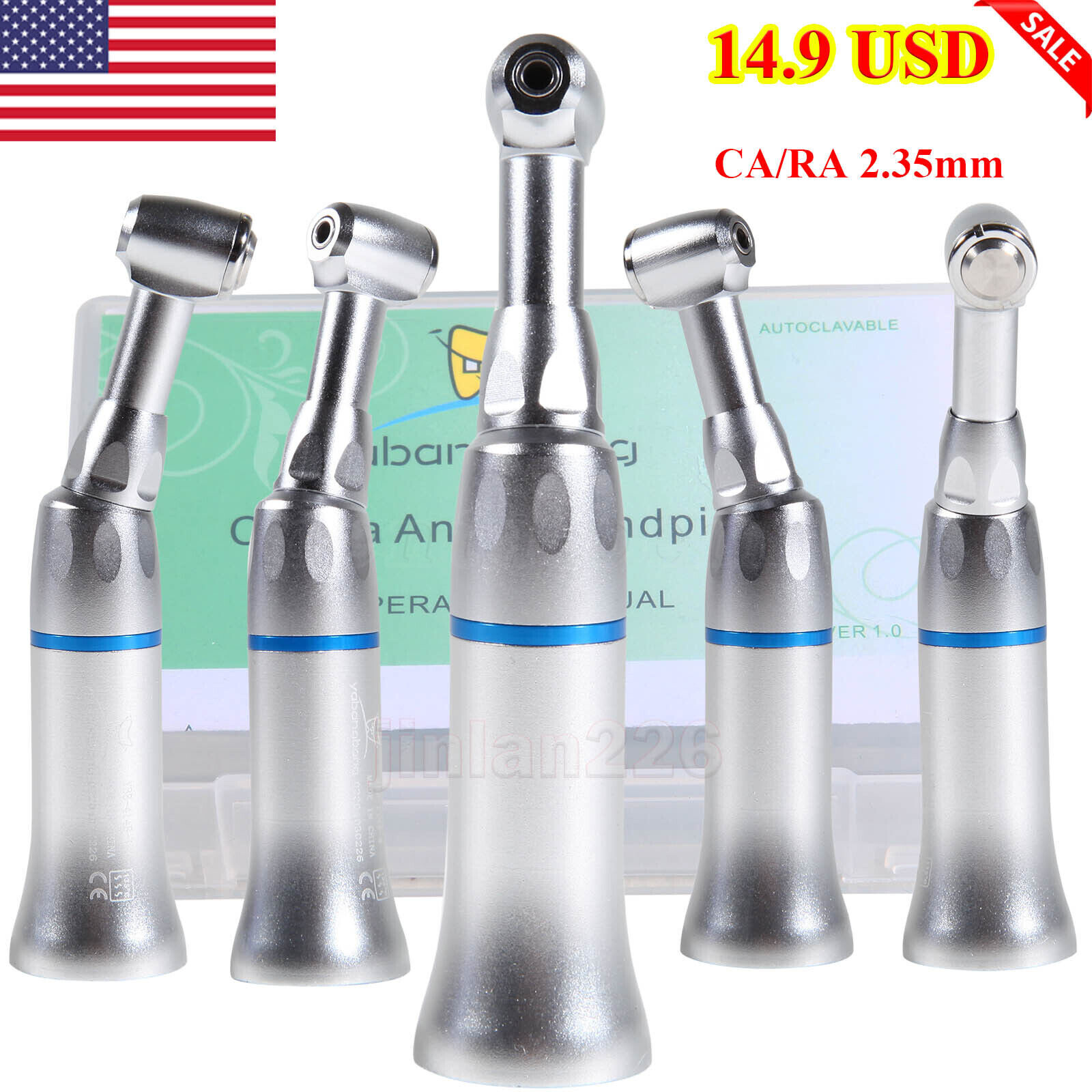 NSK Style Dental Slow Low Speed Contra Angle Handpiece Push Button Attach E-Type