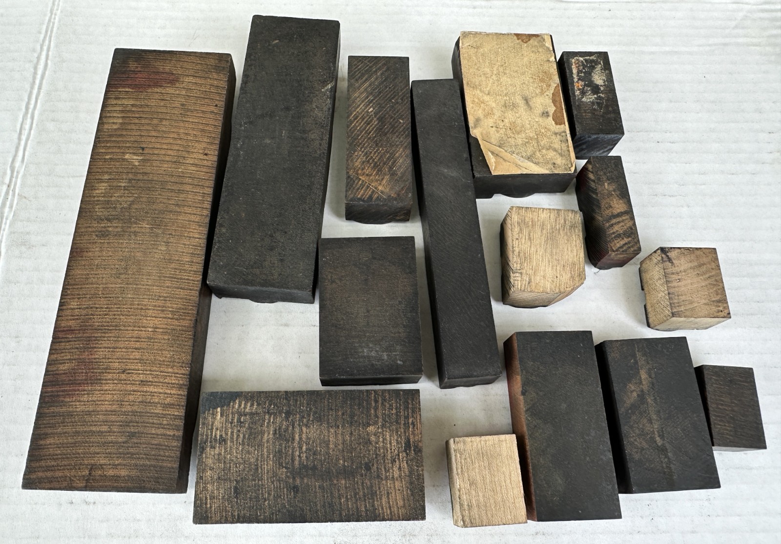 Vintage Letter C Letterpress Type Set Wood Print Blocks Lot of 15 Largest 8″