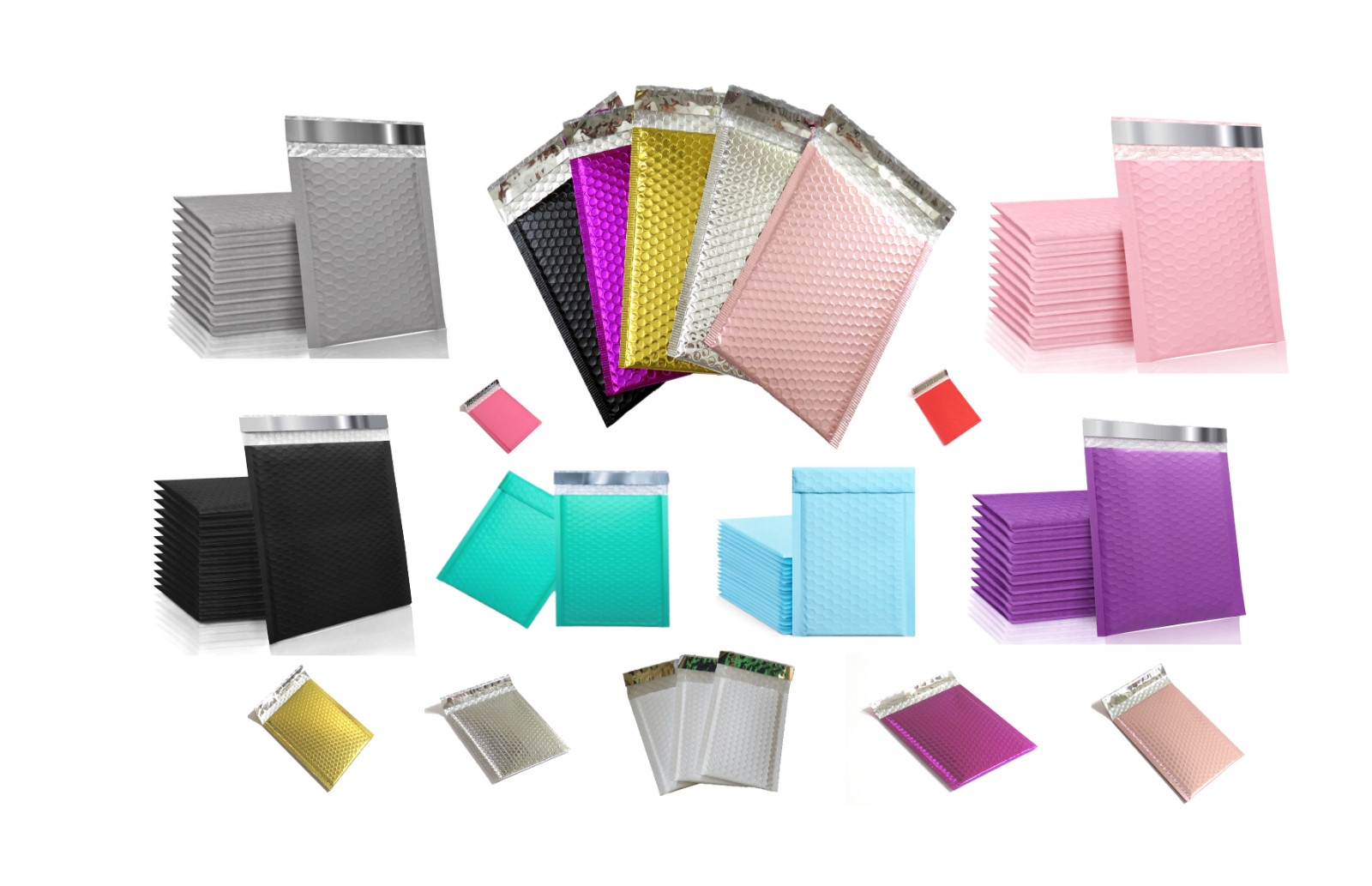 ANY COLOR POLY BUBBLE MAILERS SHIPPING MAILING PADDED BAGS 5 / 10 / 20 / 25