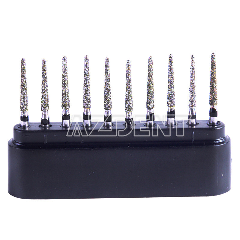 10 pcs Dental Super Coarse Diamond Burs TR-12S 1.6mm For High Speed Handpiece