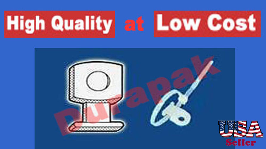 1000 PCS Low Profile Cable Tie Mount Natural White Color Secure Fasten Mounting