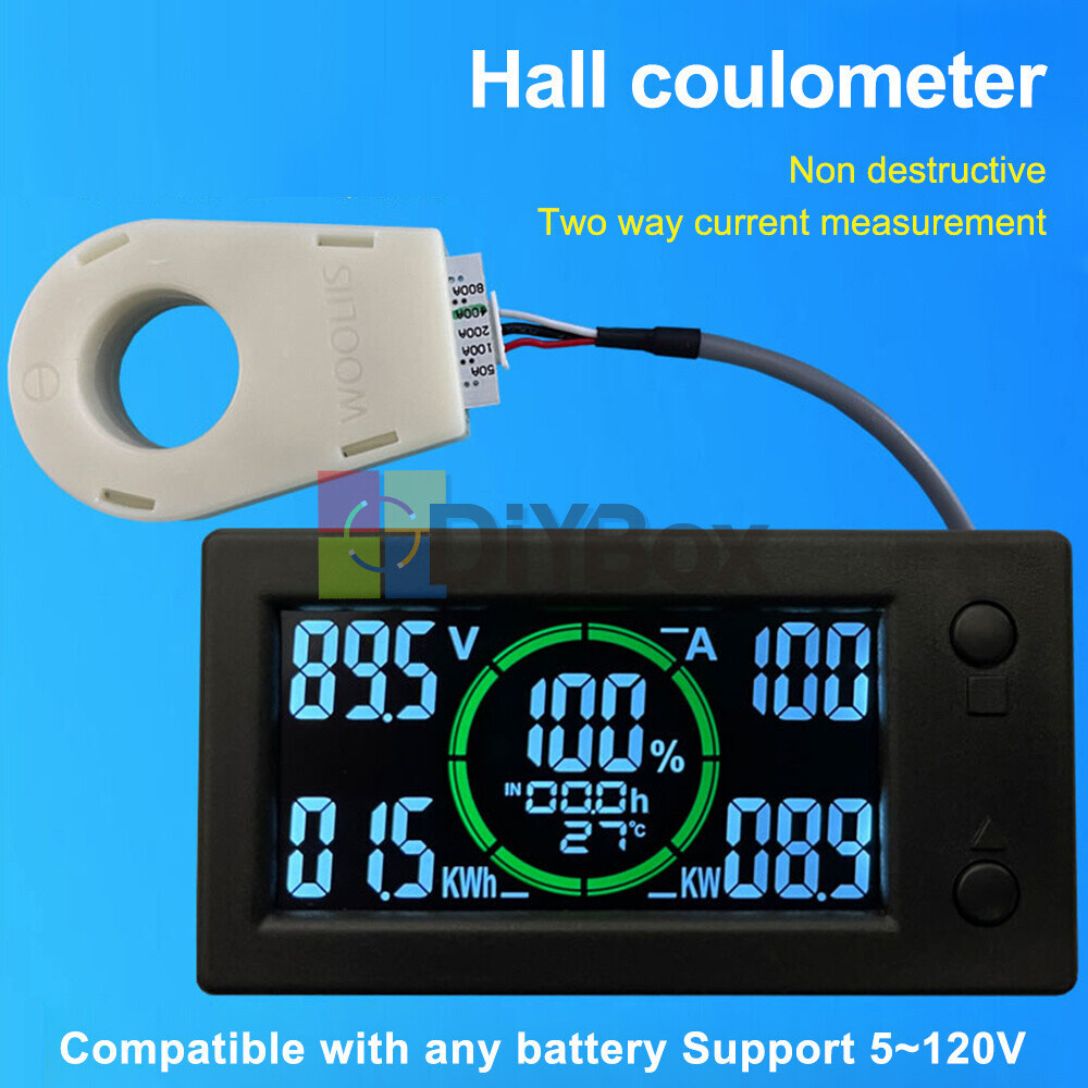 DC0-300V 50/100/200/400A Bluetooth Voltage Current Power Energy Coulomb Meter