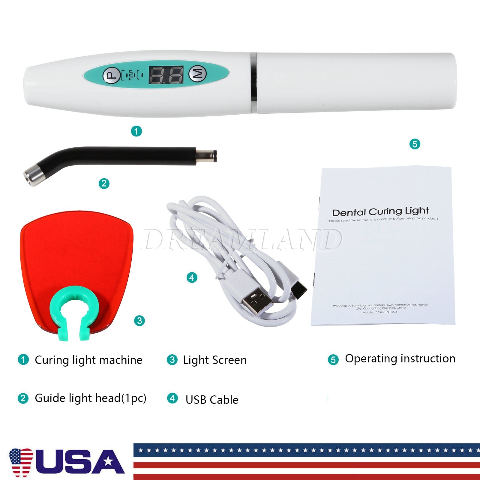 Dental Estilo Woodpecker Lampara /Fotocurado con Sistema de Blanqueamien 1500mW