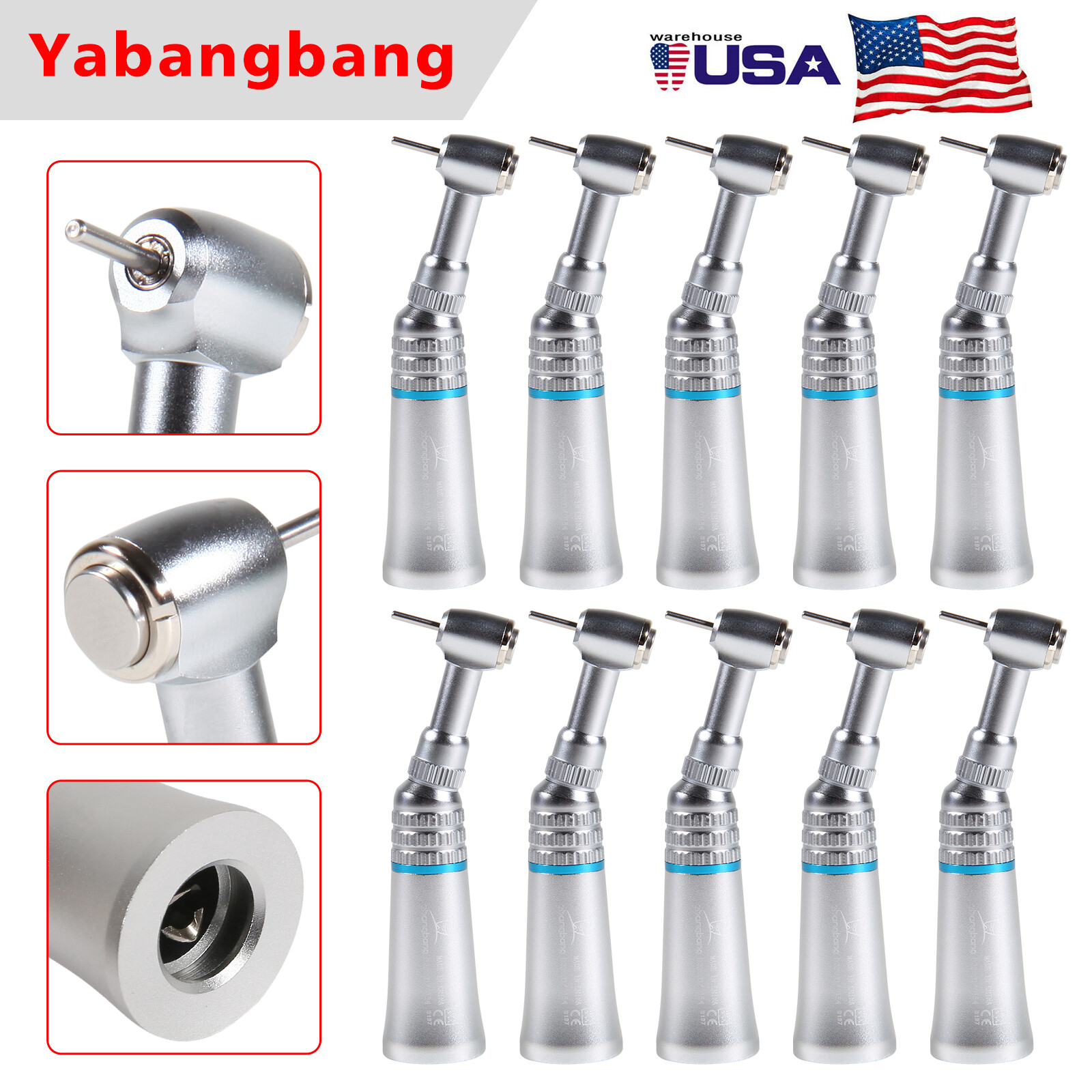 1-10 NEW Dental Low Slow Speed Contra Angle Handpiece Fit FG 1.6mm Burs