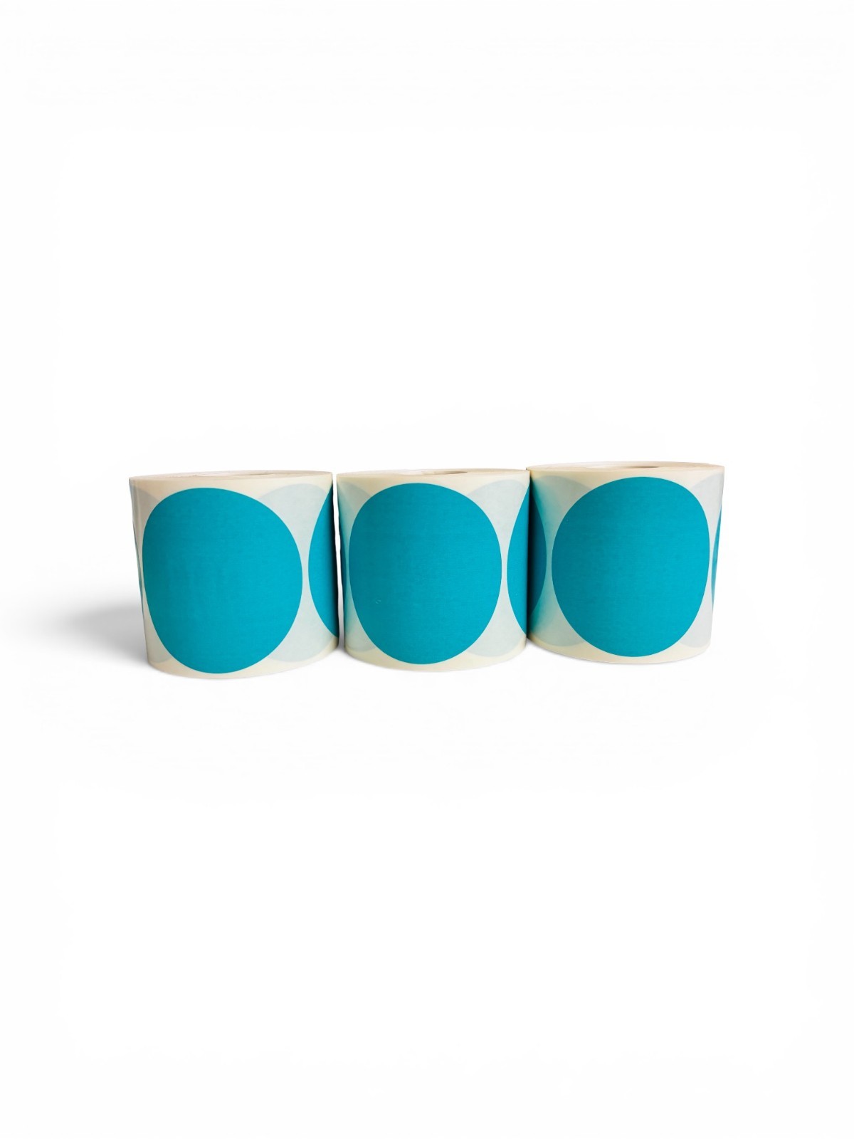Direct Thermal Labels- 3″ Round Teal Colored 500 Labels per roll, 1-12 Rolls