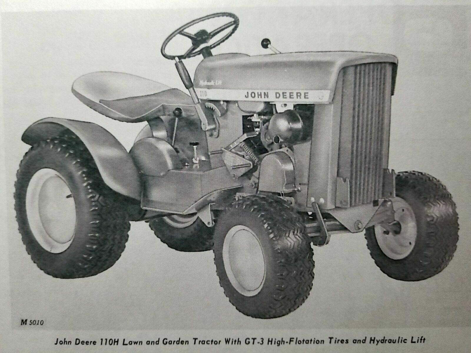 John Deere 110 110H 112 112H Lawn & Garden Tractor S/N 65001-100000 Oper Manual