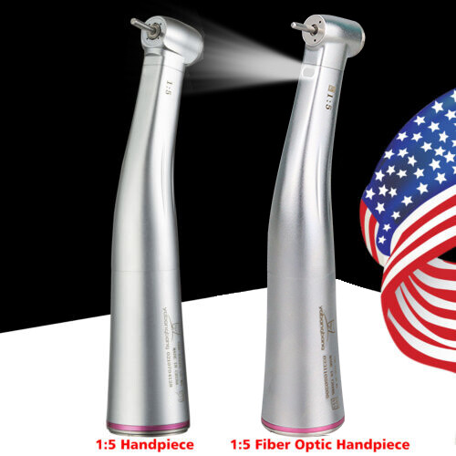 Dental LED Fiber Optic / NO-LED 1:5 Contra Angle High Speed Handpiece Turbine