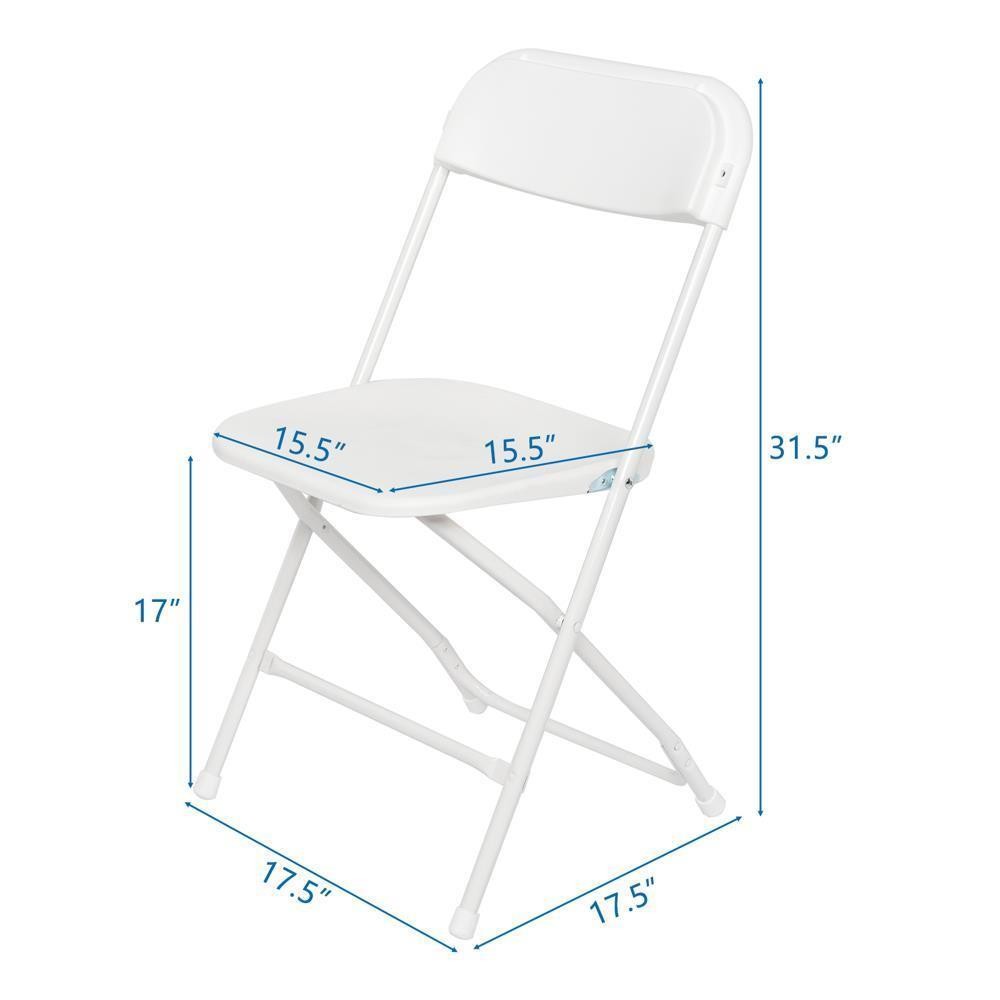 (4-10 Pack) Plastic Folding Stackable Chairs Seat Office Home Wedding Party