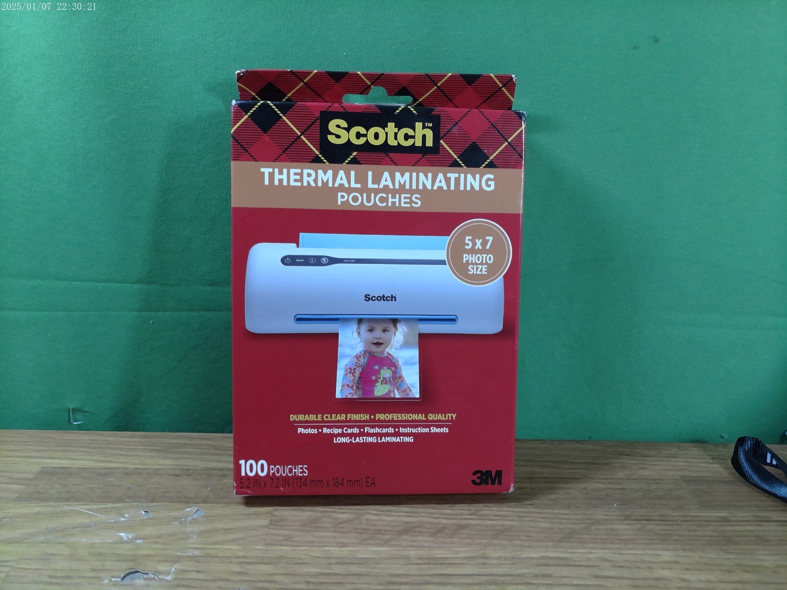 Scotch Thermal Laminating Pouches 5×7-inch, 5 Mil., Clear 100/PK