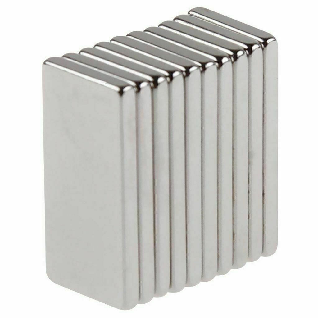 50Pcs Strong Magnets 20x10x2mm N52 Grade Neodymium Block Small Rectangle Magnet
