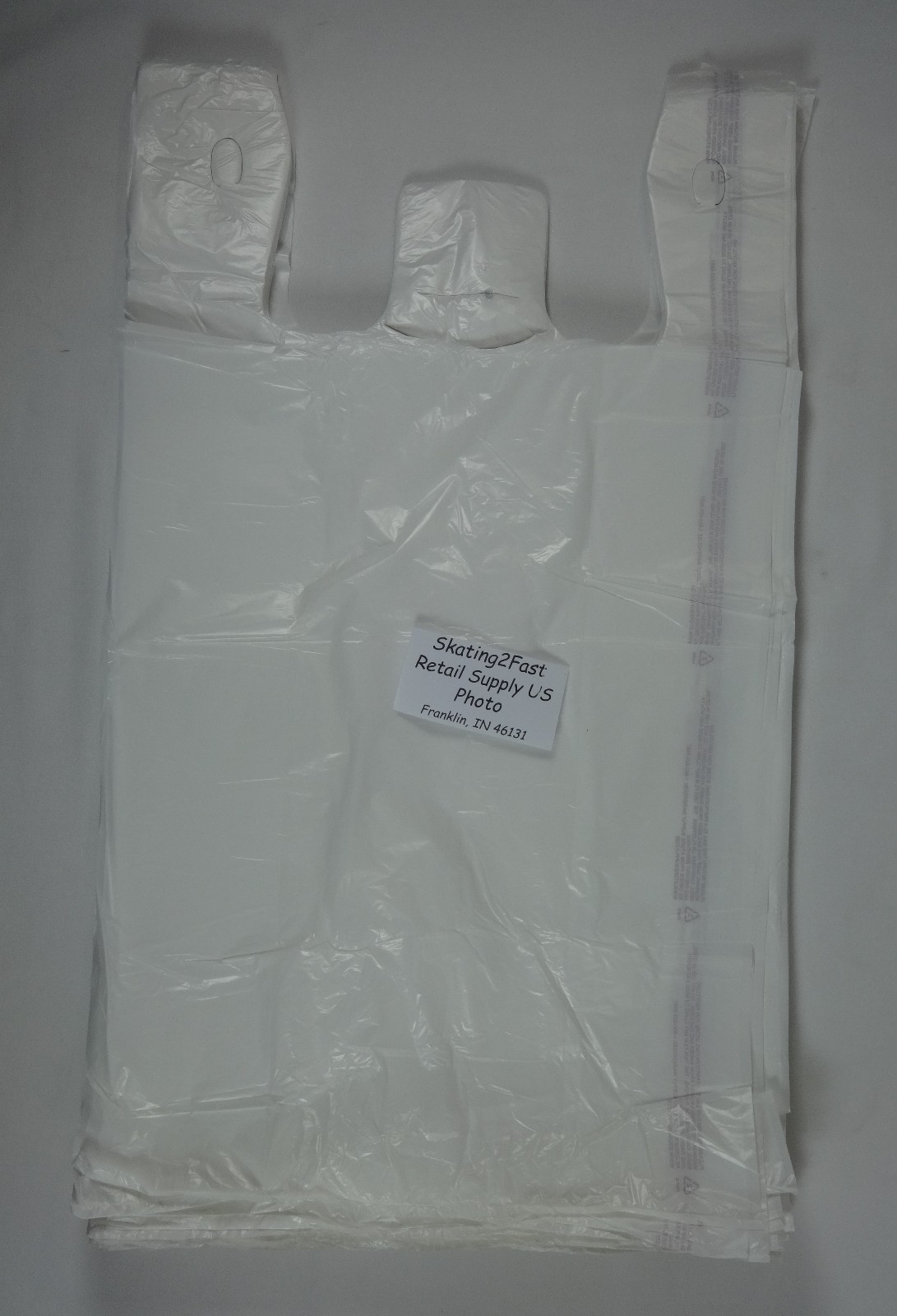 T-Shirt Bag Plastic w/ Handles 8″ x 5″ x 16″ Variety of Colors & Qty Retail