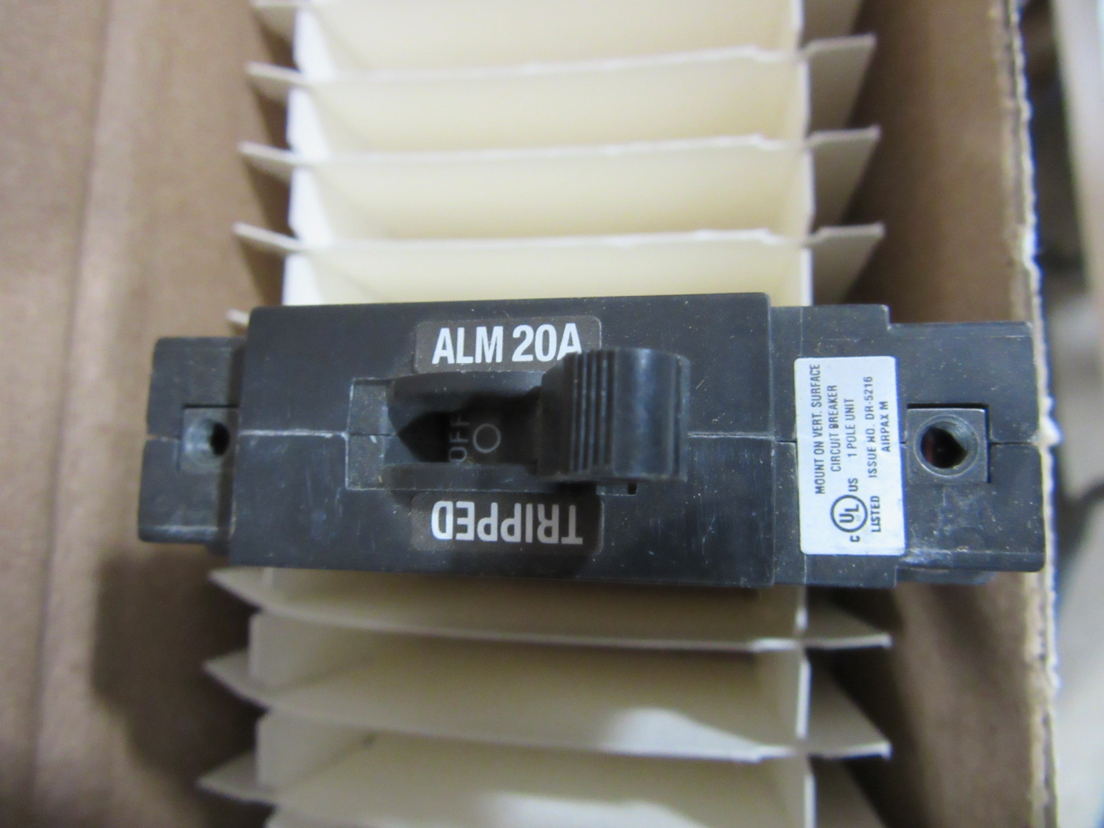 Airpax Sensata LMLB1-1RLS4-52-20.0-1-01-V Bullet Breaker 1P 20A 80VDC Max NEW!!!