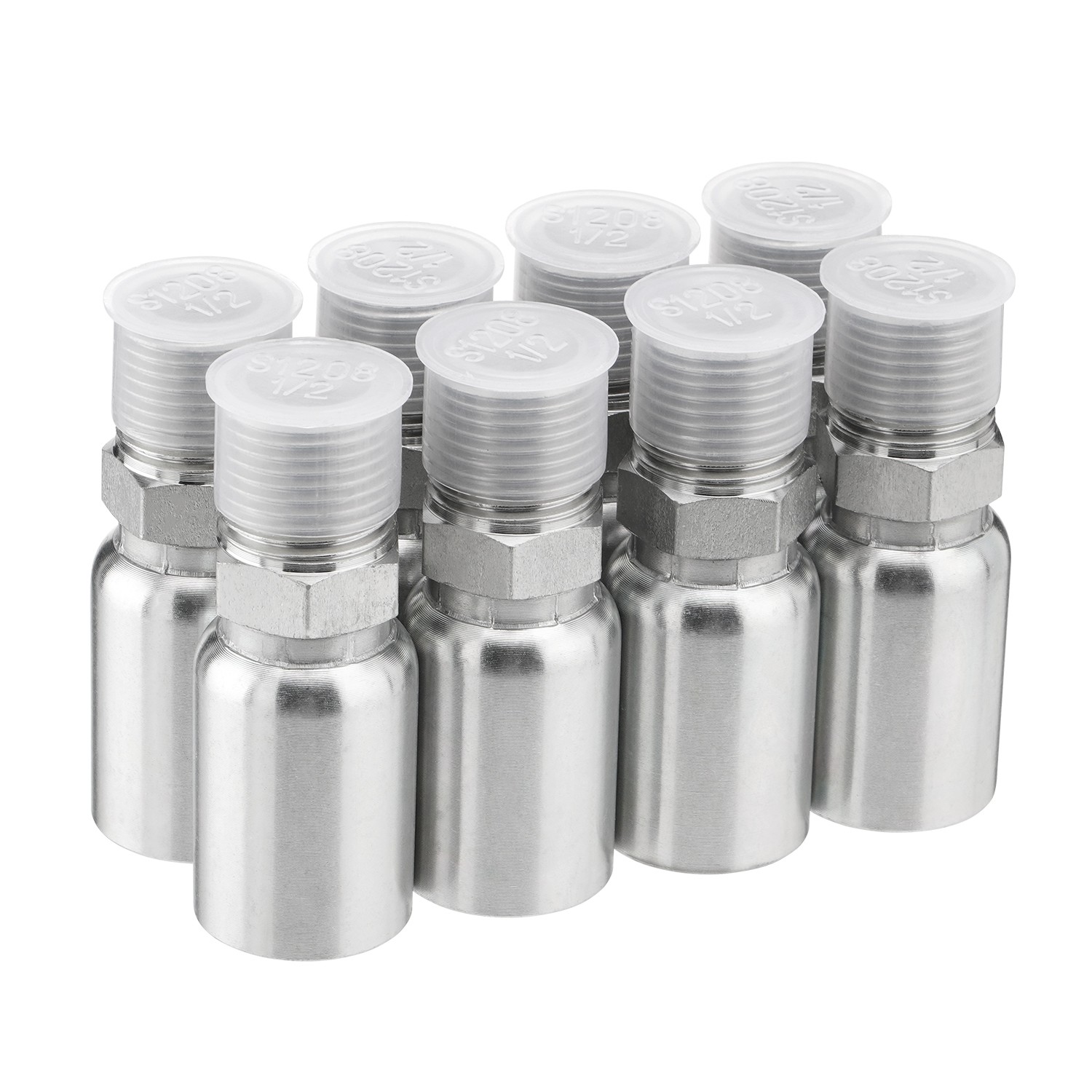 12-Pack 1/2″ Hose x 1/2″ NPTF Male Pipe Thread Hydraulic Hose End Crimp Fittings
