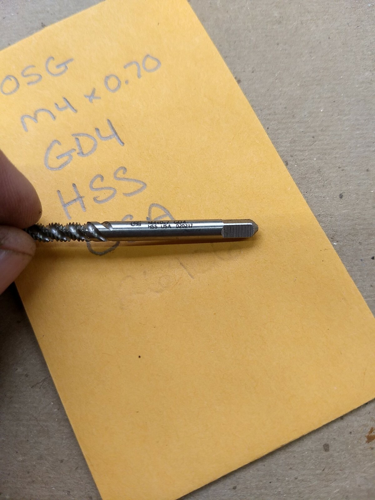 OSG M4X0.70 GD4 HSS USA 3 FLUTE SPIRAL BOTTOMING HAND TAP METRIC