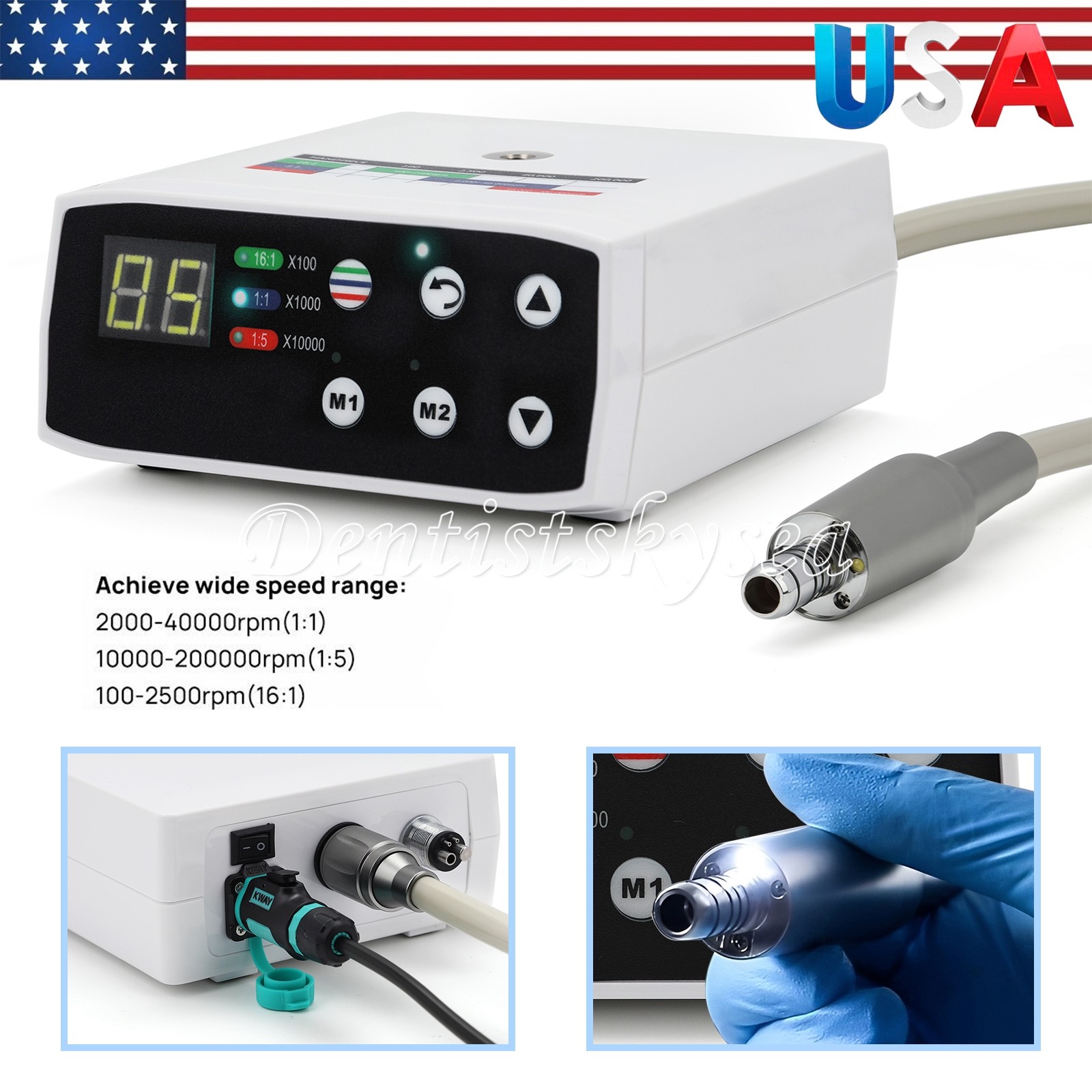 Dental Brushless LED Electric Micro Motor/1:5 Increasing LED Handpiece