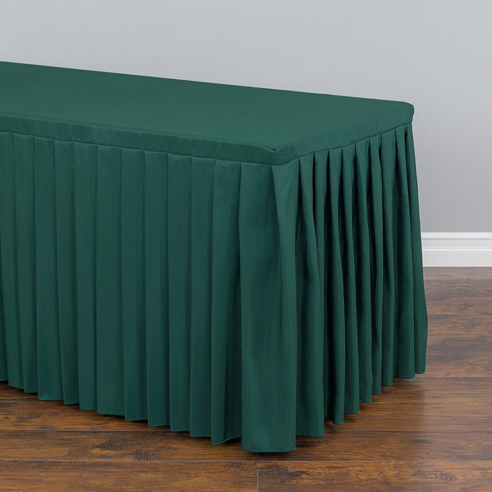 4/ 6/ 8 ft. Fitted Poly Table Skirt for Banquet Table Wedding Event Catering