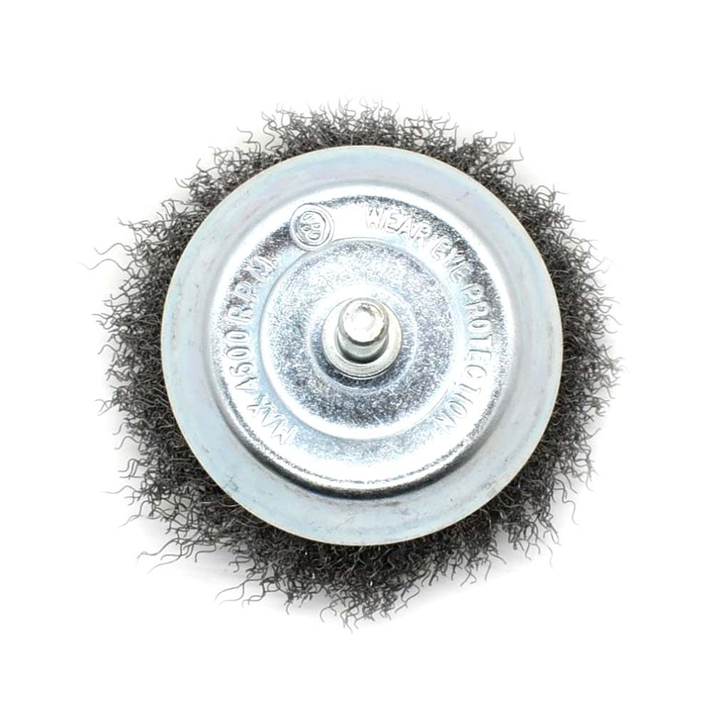 S1844 3-Inch Wire Cup Brush 1/4-Inch Shank – Fine Crimped Wire 4500 RPM
