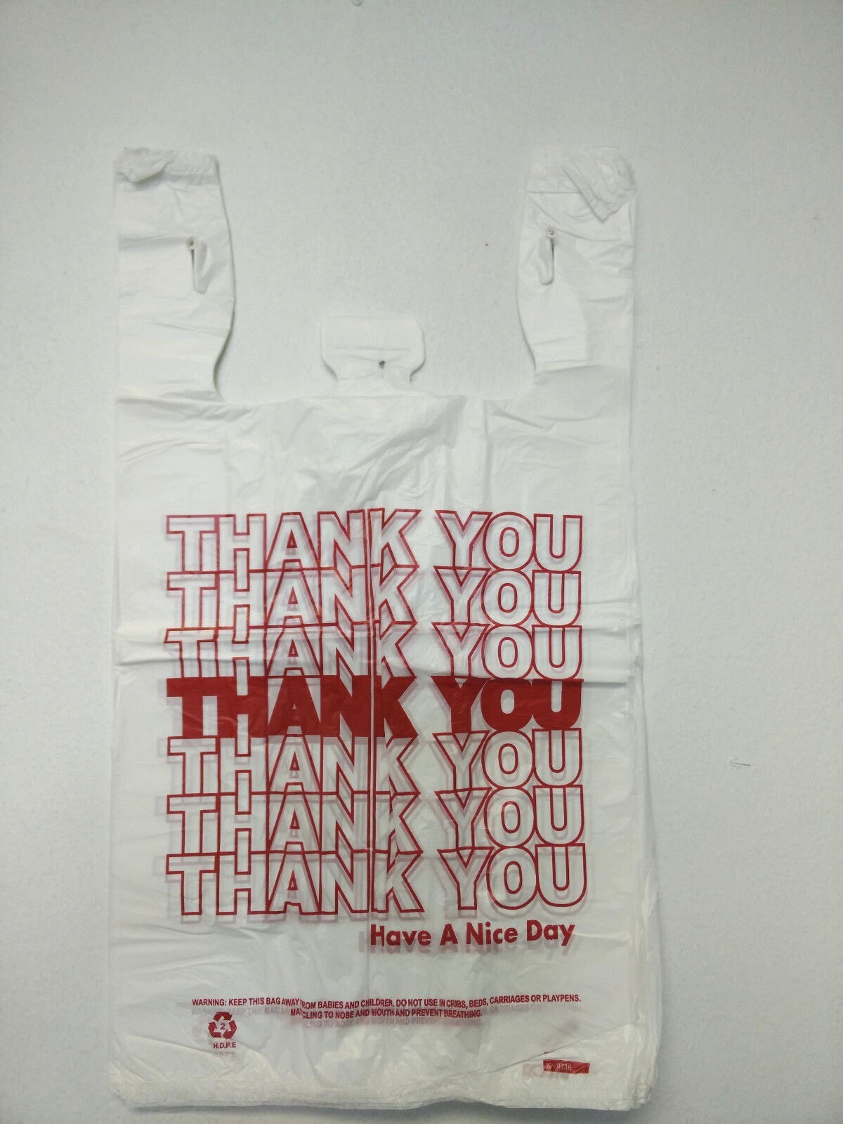 THANK YOU Large Bags 11.5″ x 6.5″ x 21″ White Plastic Shopping bag 100 – 1000