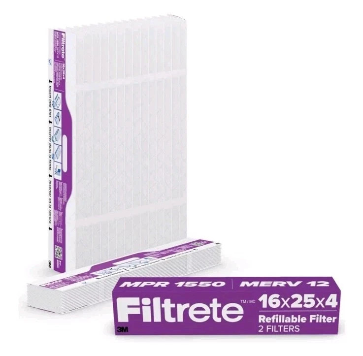 Filtrete 16x25x4 Refillable Air Filter replacement, MPR 1550, MERV