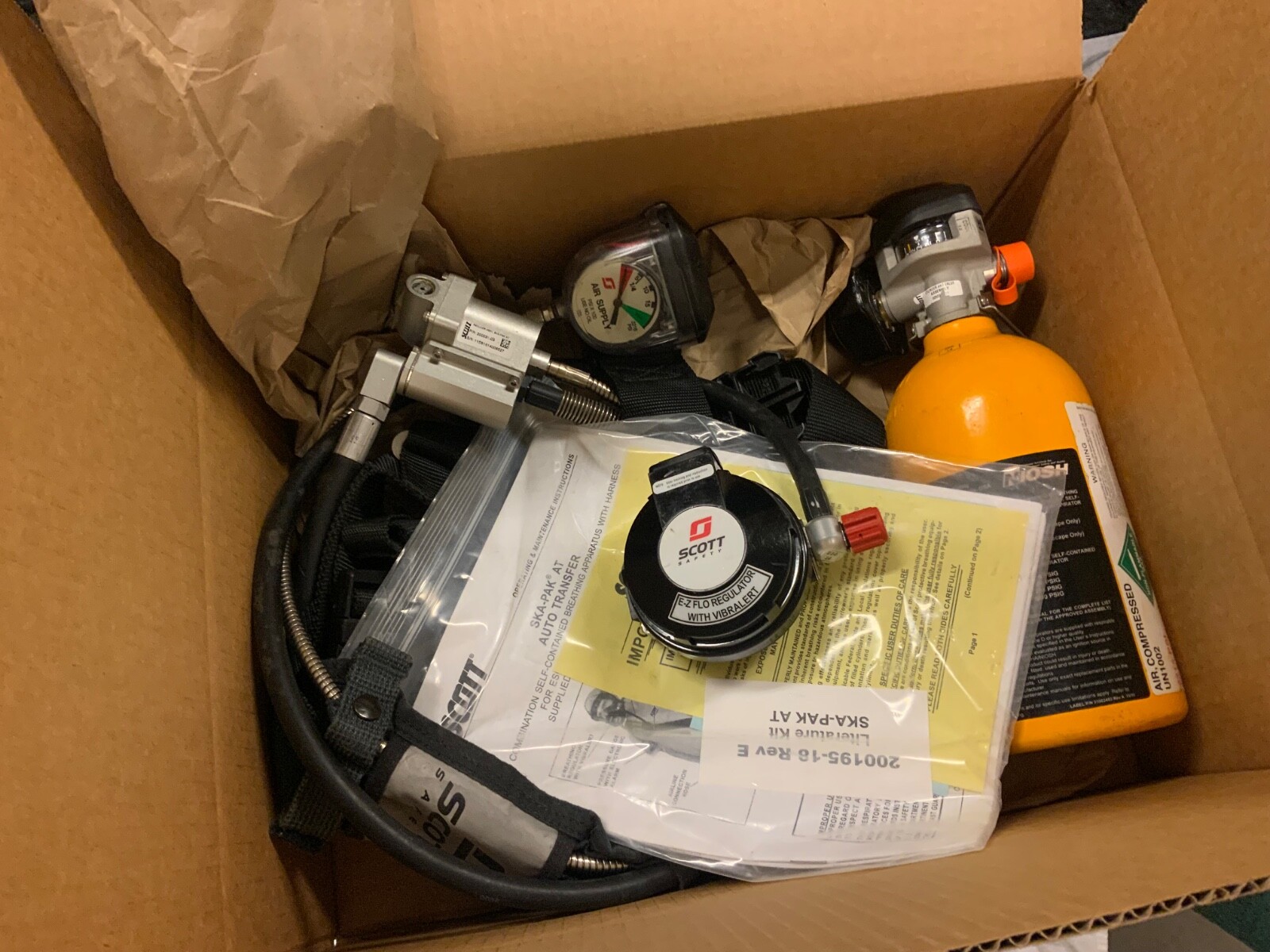 New Scott SKA-PAK AT 5min SABA Emergency Bottle Remote Mobile Air SCBA Mfr 2020